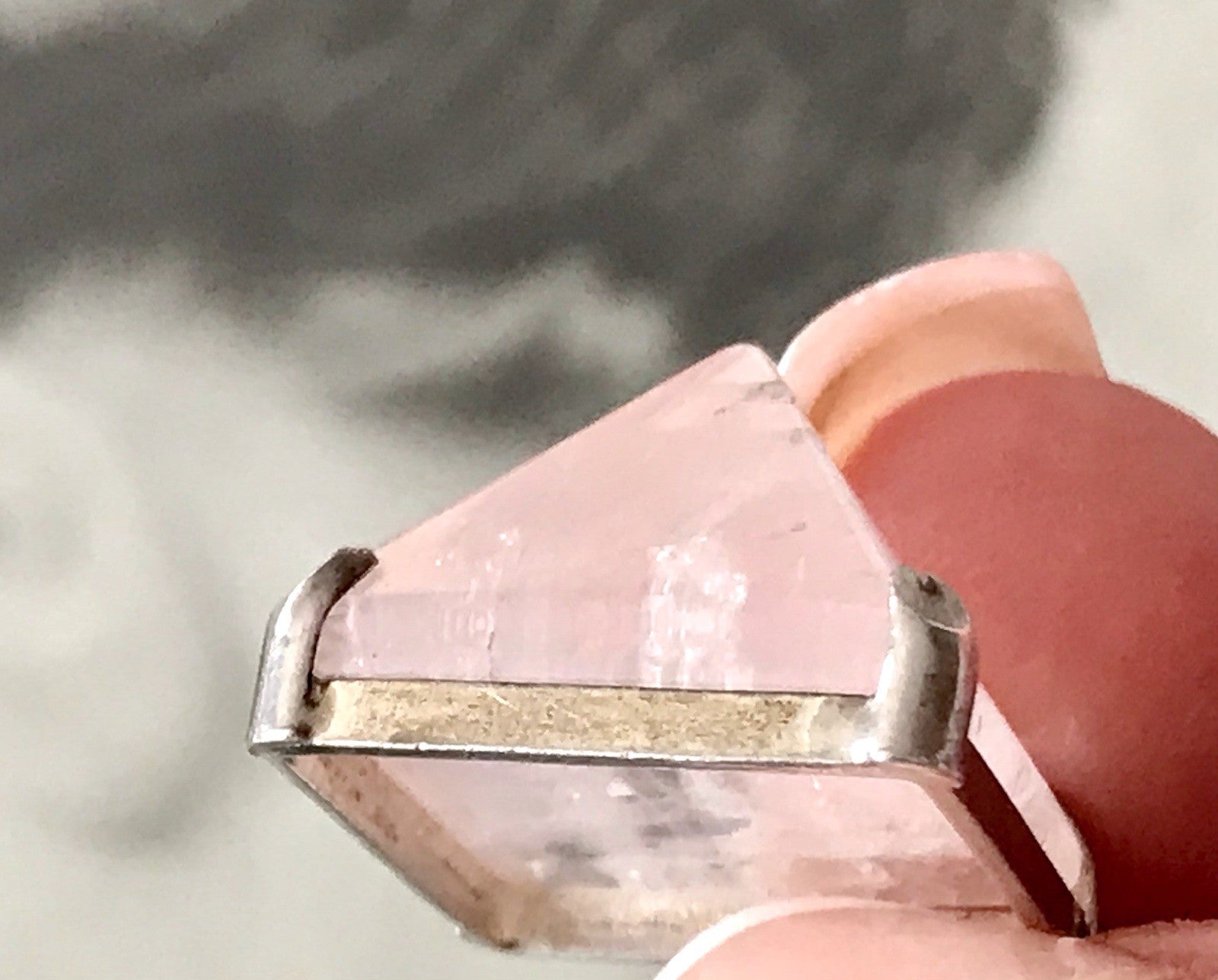 Anhänger Silber Halskette Anhänger Rosenquarz Pyramide Herzaktivierer