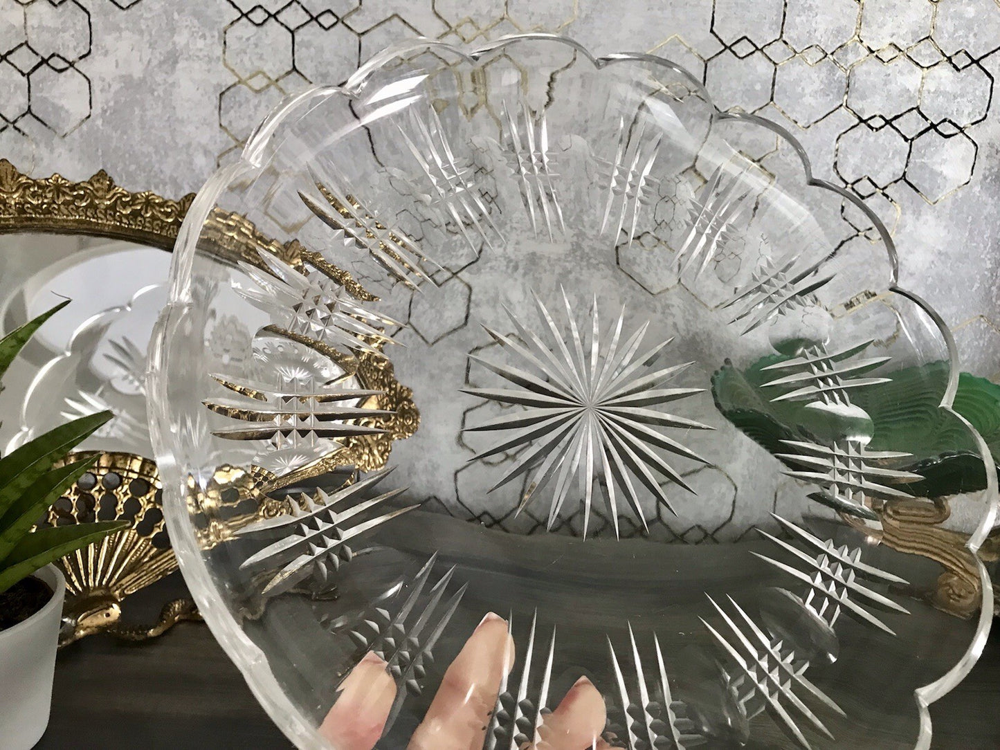 Antik Bleikristall Schale Glasschale Kristallglas Glas Schliff EDEL wundervoll!