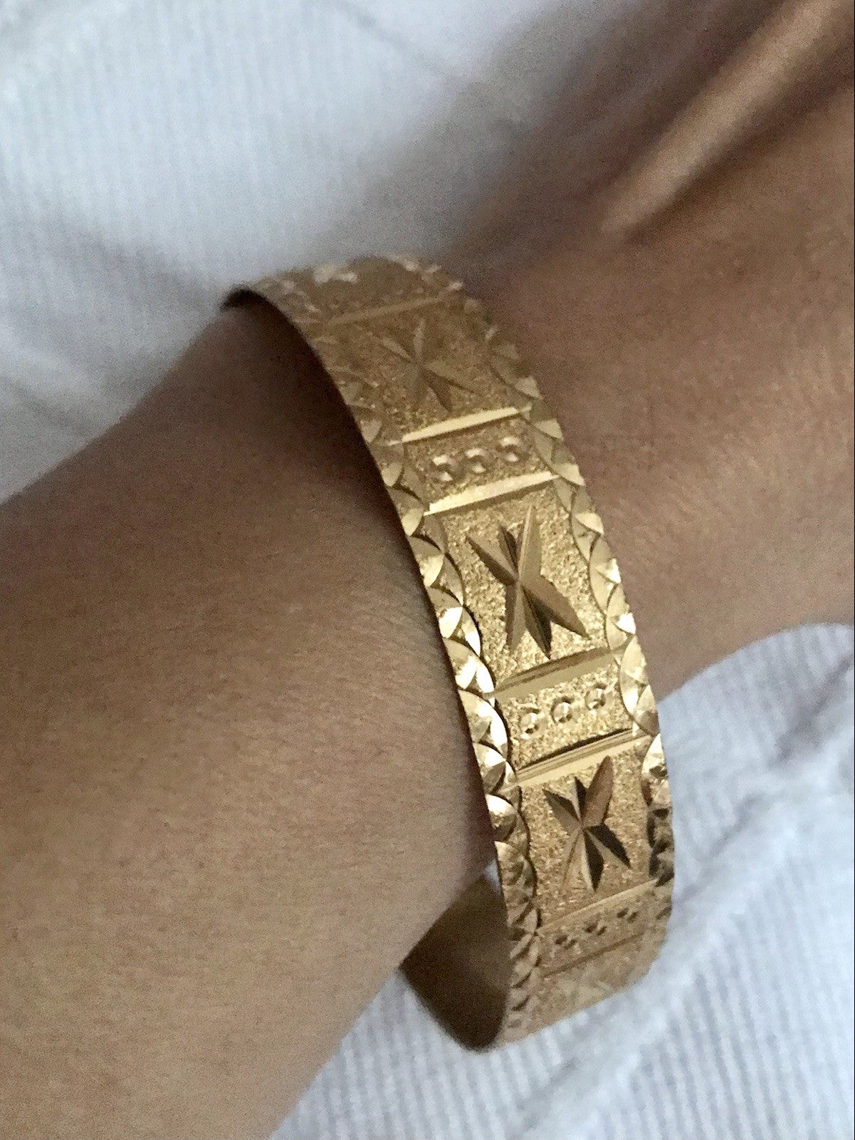 Vintage Art Déco Optik Armband Armreif Armspange vergoldet gold edel