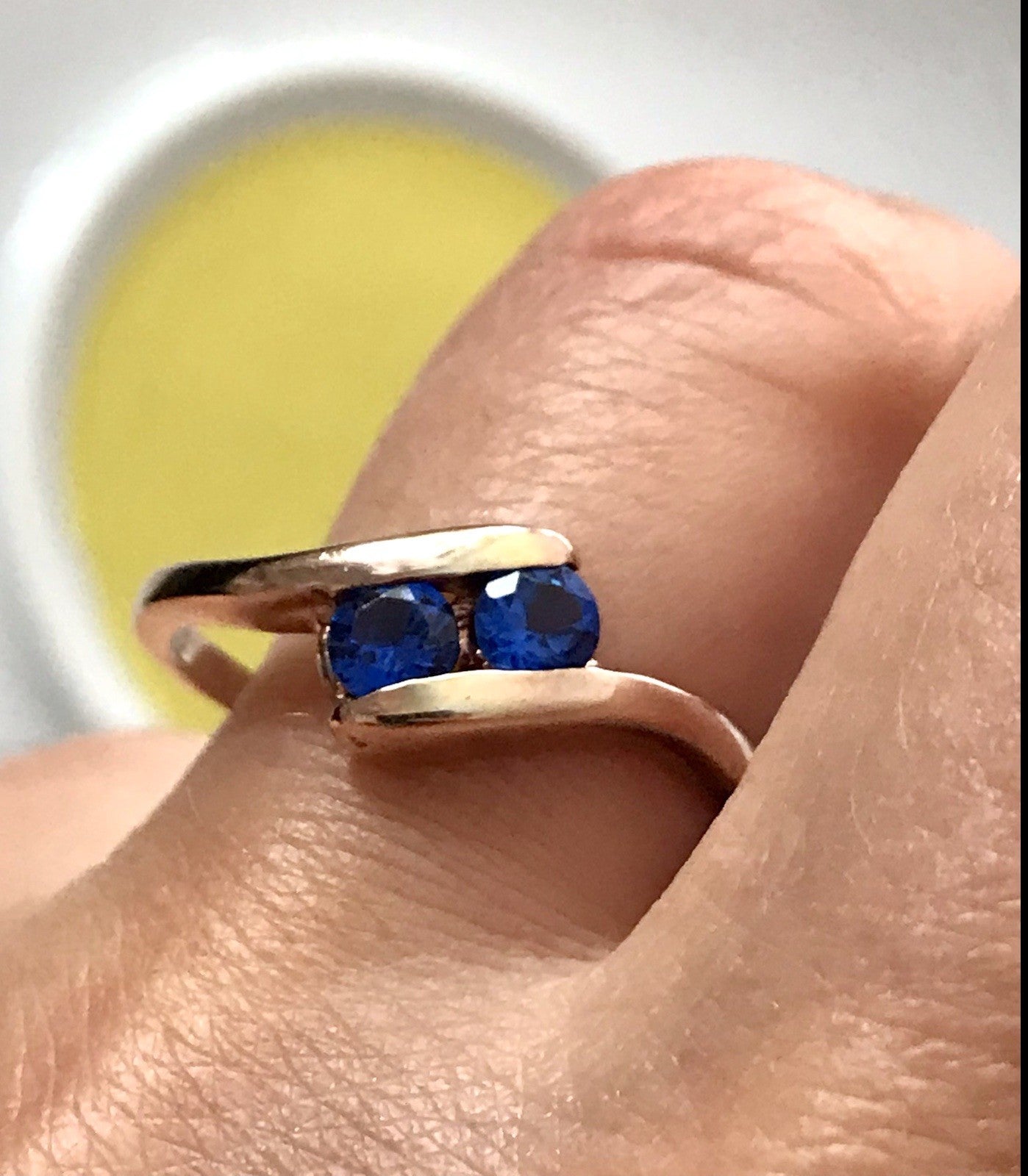 Vintage Ring blaue Steine Saphire?  Silber 925 vergoldet ~Gr.64