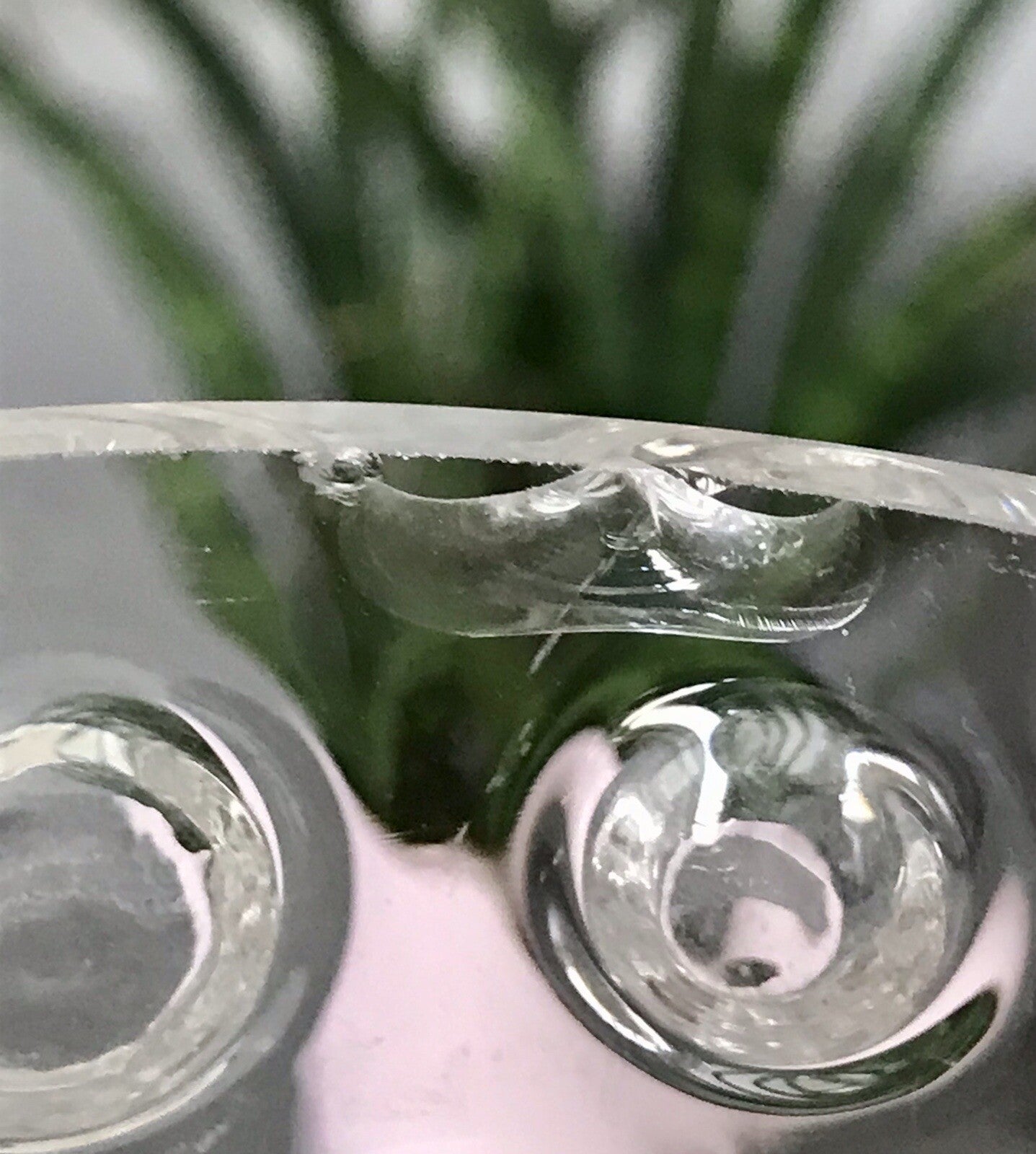 Vintage 60er 70er Design hohe Glasvase Glas Vase Bubble Op Art Hirschberg
