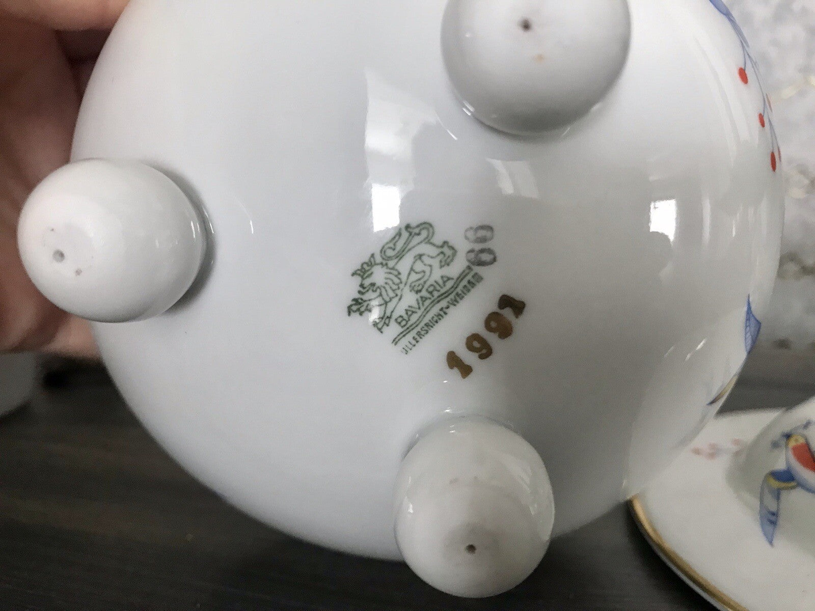 Antik Art Déco Porzellan Dose Deckeldose Schatulle Bonboniere Ullersricht Weiden