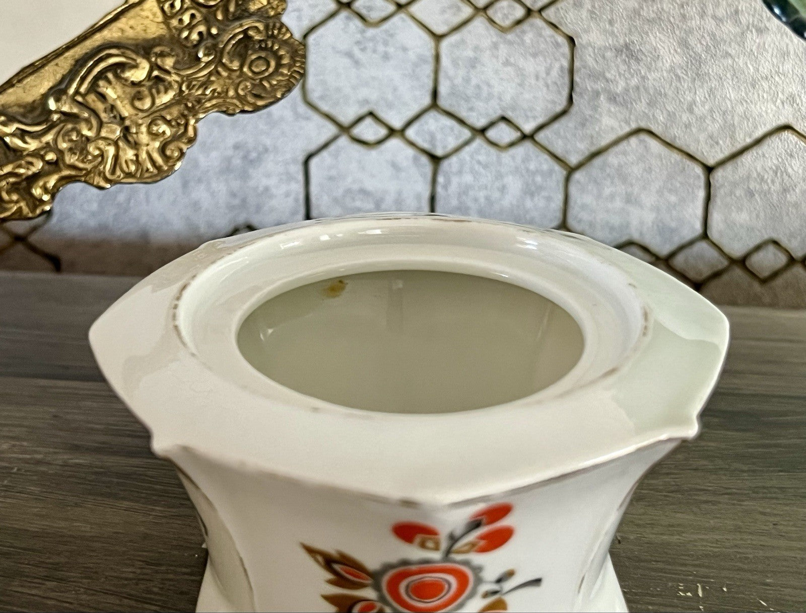 Antik Art Déco Porzellan Dose Deckeldose Schatulle Bonboniere Volkstedt Thüringe