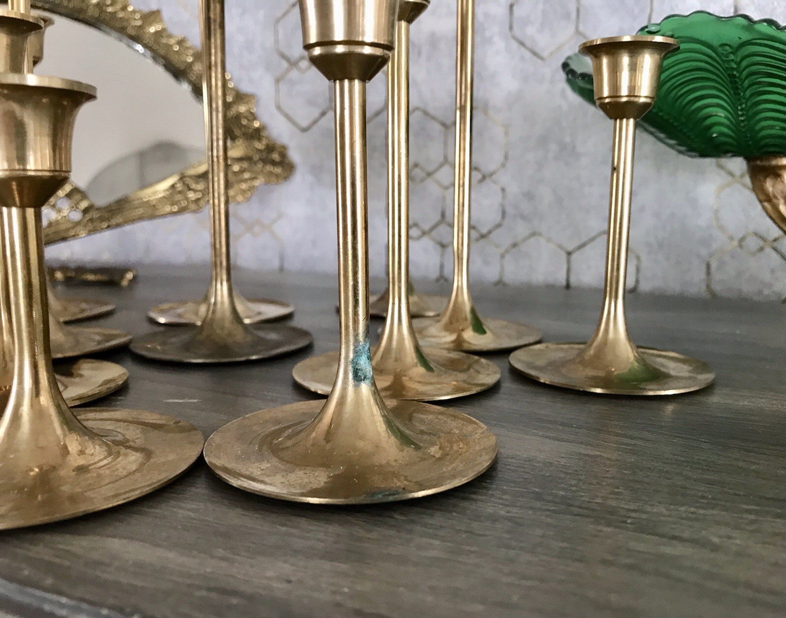 Vintage Alt 11 Kerzenständer Kerzenhalter Messing Leuchter Tulpen 6 Größen