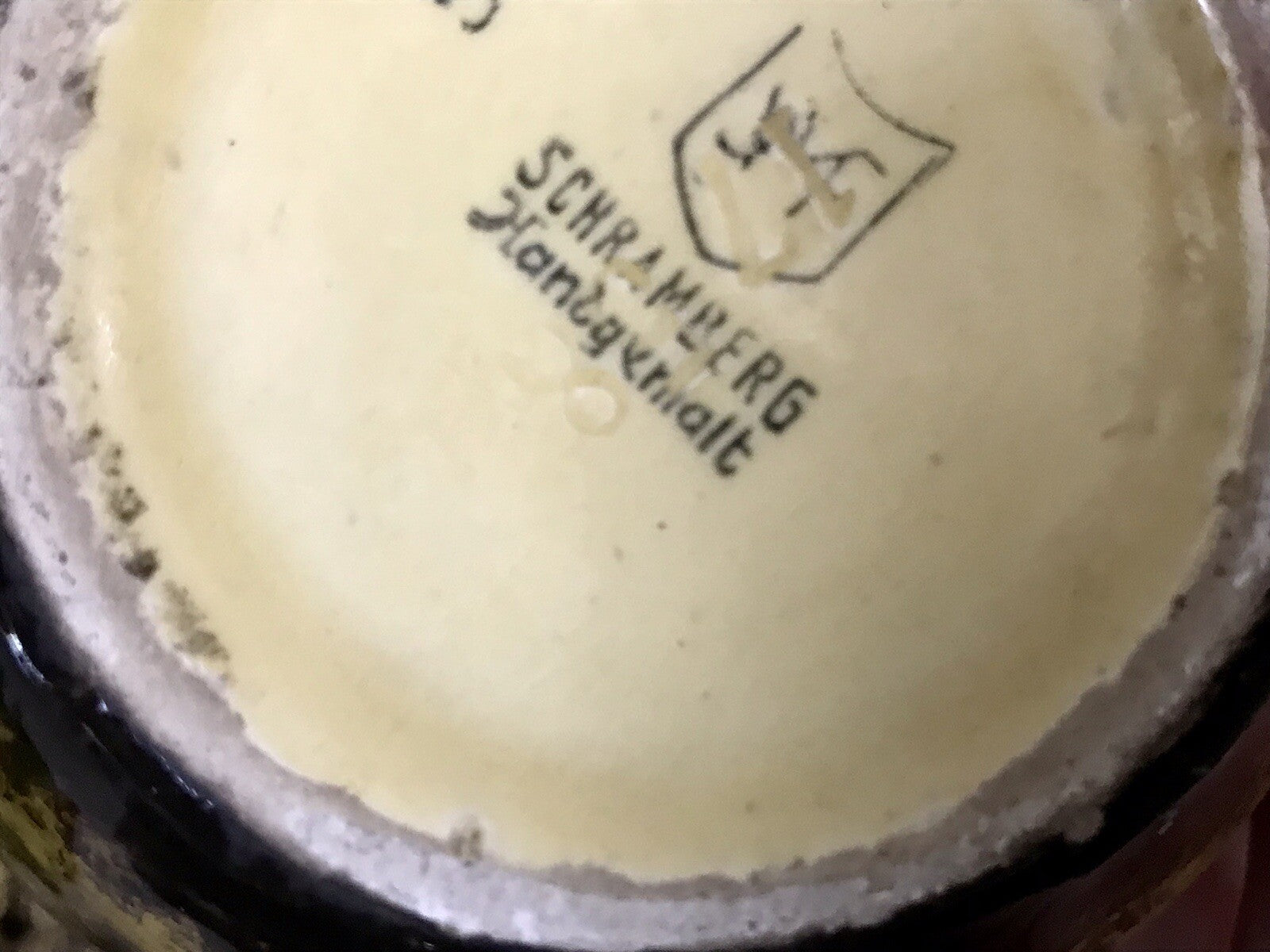 Antik  Keramik Majolika Schramberg  Vase Väschen handbemalt