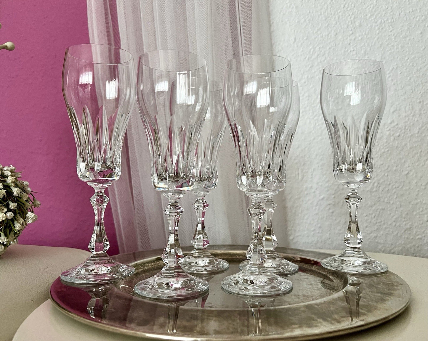 Vintage Edel 6 EDEL Champagner Sektflöten Sektgläser Glas Kristallglas
