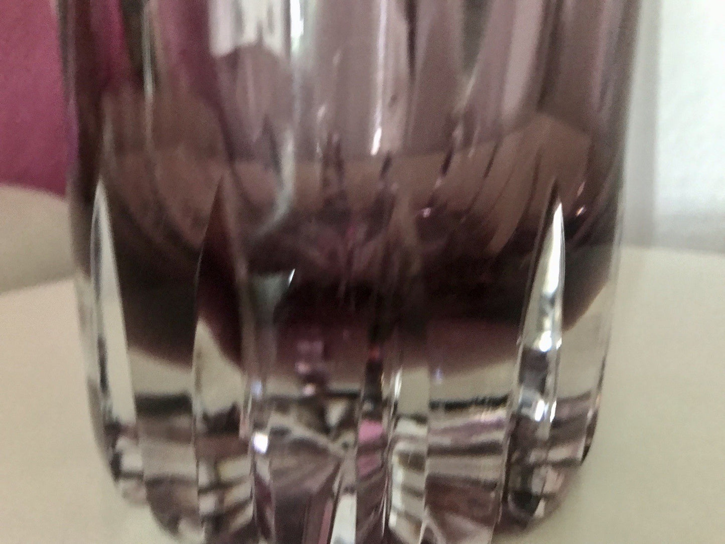Vintage Edel Vase Glasvase Kristallglas lila groß Schliff Designer Karel Wünsch