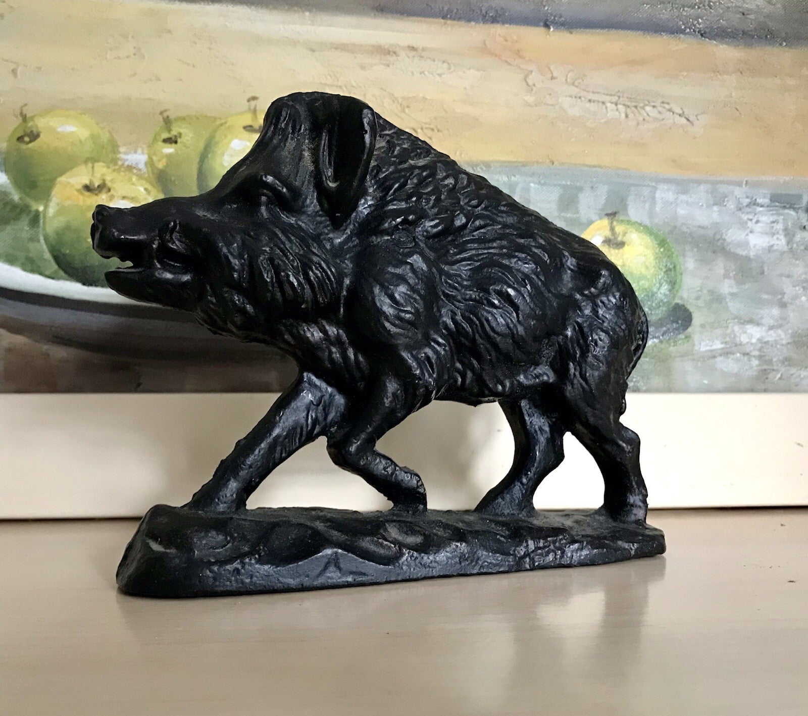 Alt antik? Eisenguss Skulptur Figur Schwein Wildschwein Gusseisen