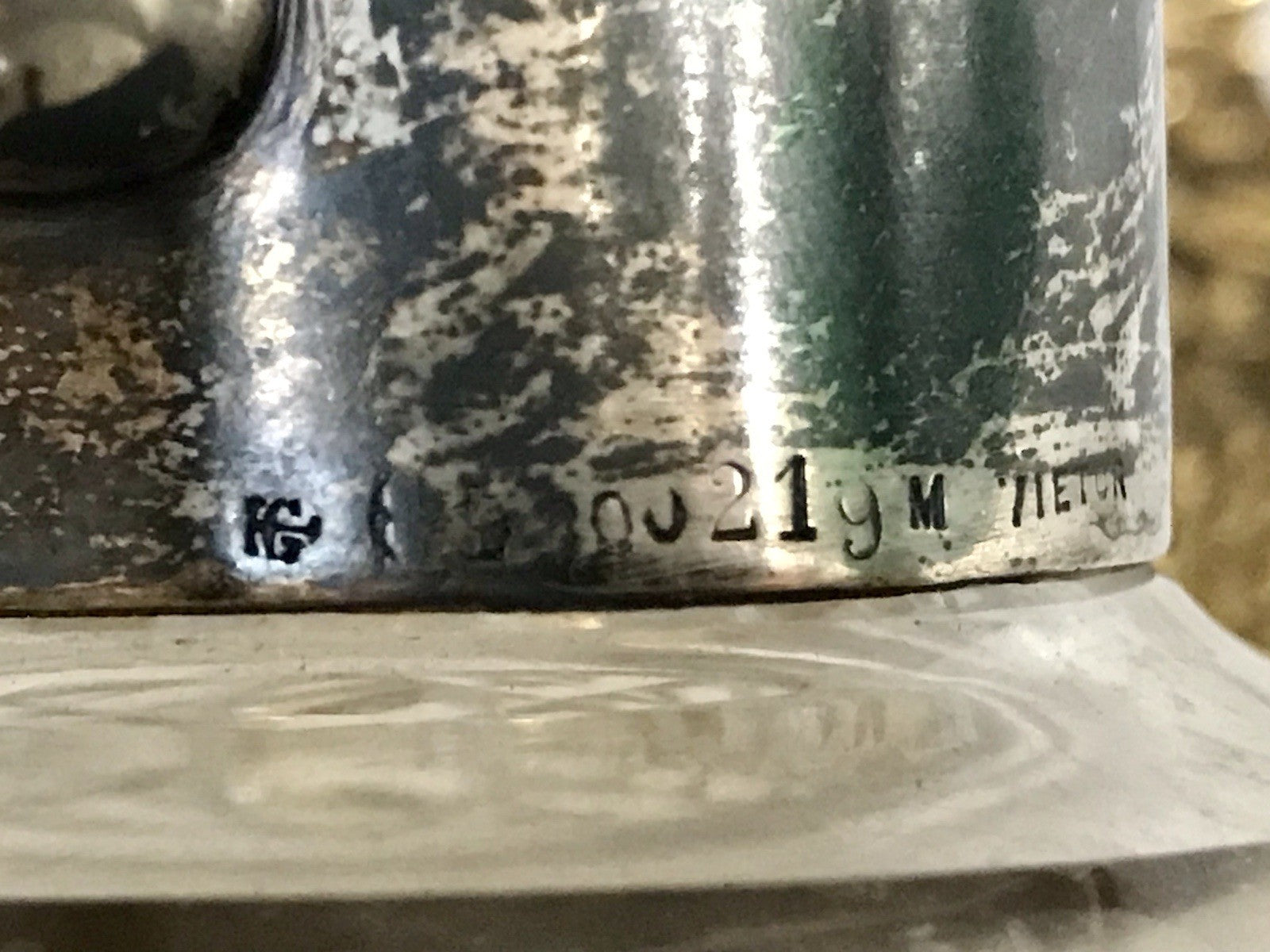 Antik EDEL Schliff Karaffe Kännchen Silber 800 Kristall Glaseinsatz Jugendstil