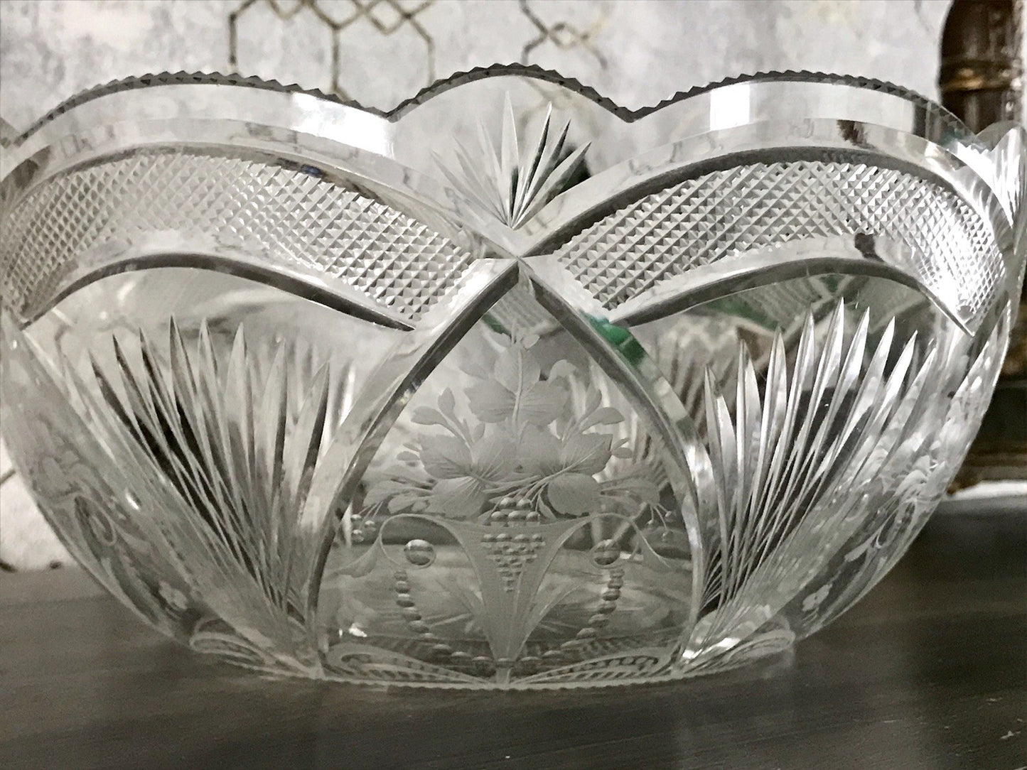 Antik Jugendstil SEHR EDEL Glasschale Schale Kristallglas Glas Schliff geätzt?