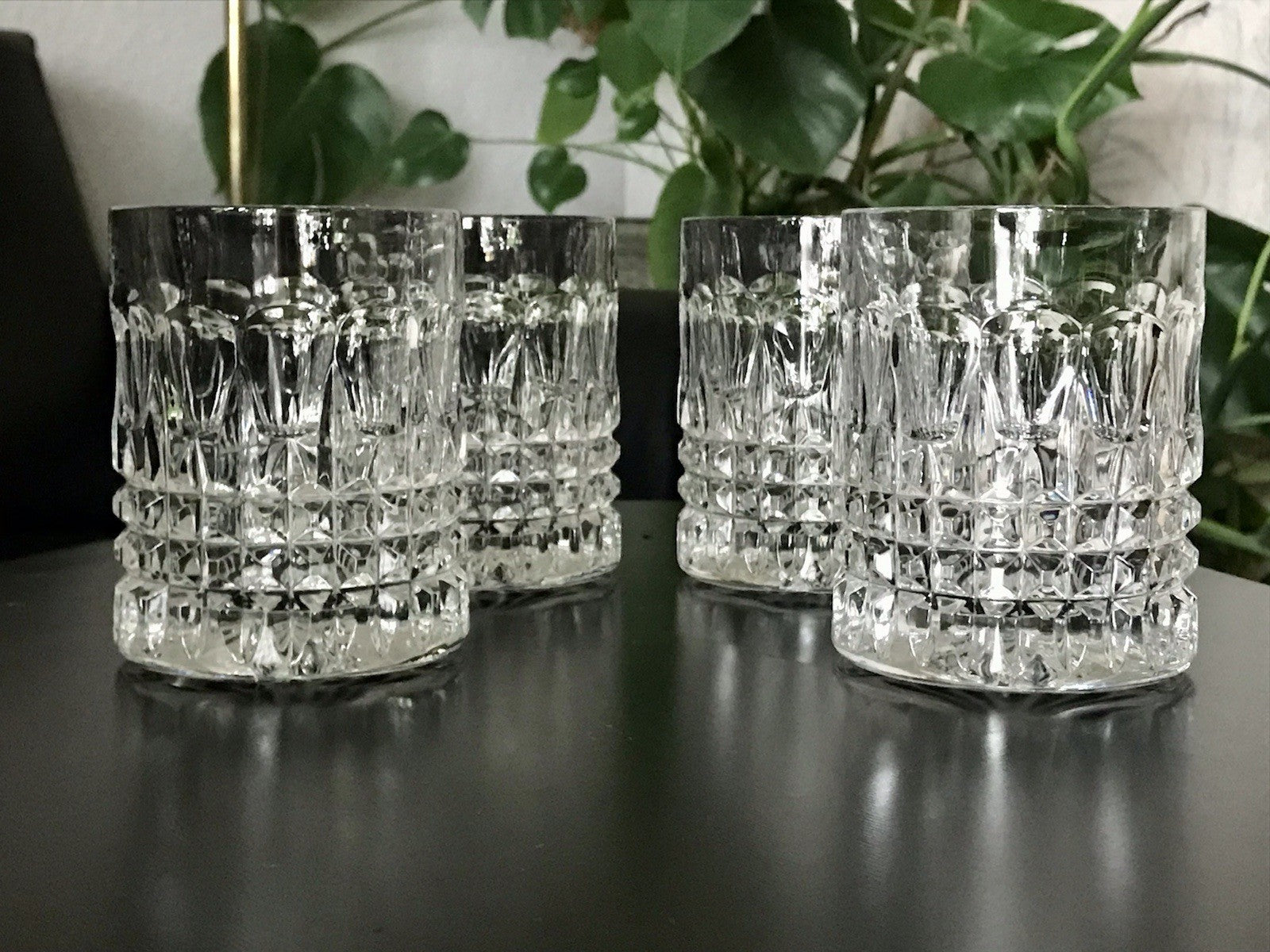 Vintage 4x edel Whisky Gläser  Tumbler Becher Kristallglas Nachtmann Edel