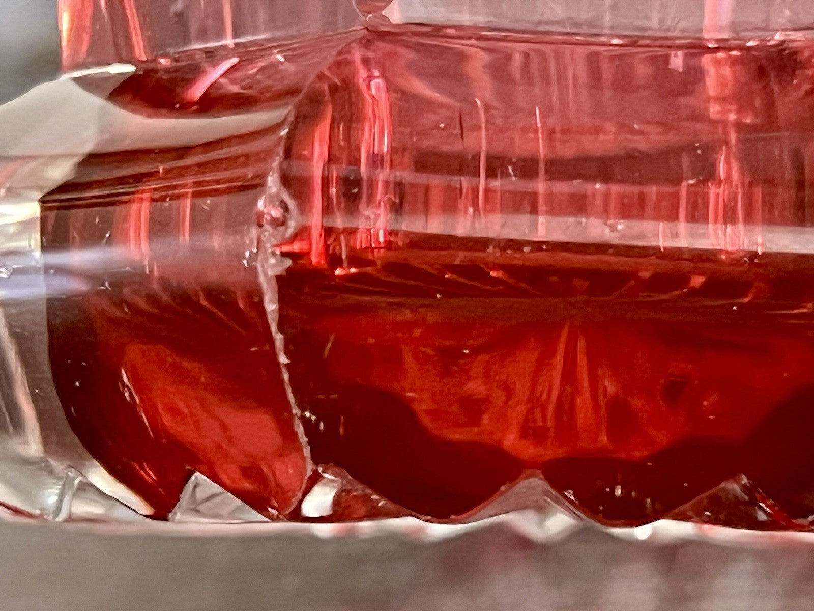 Antik Fußbecher Rubinrot Becher Weinglas Ranftbecher Glas goldrubin