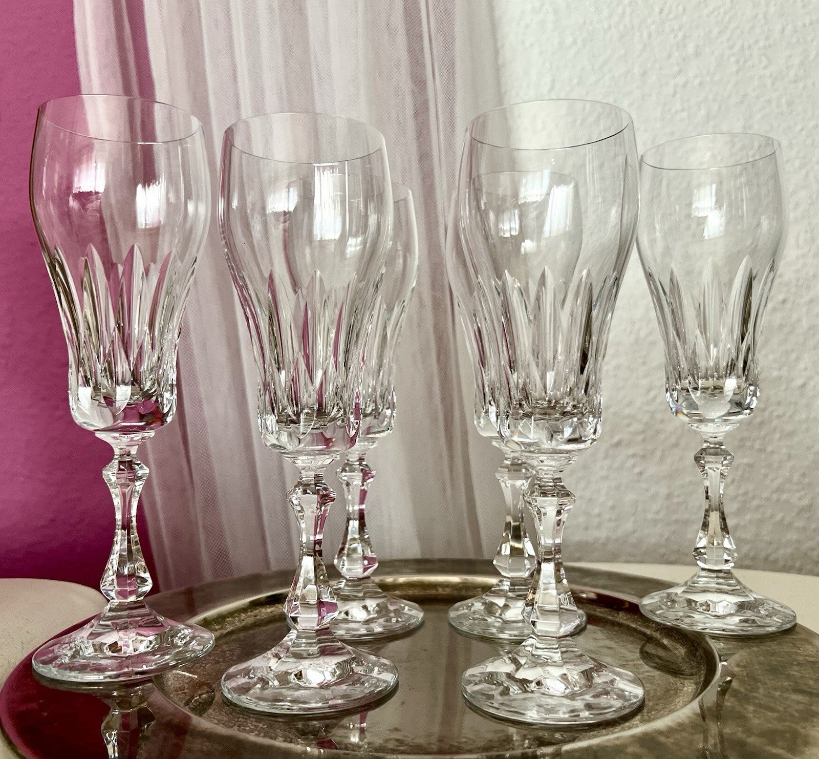 Vintage Edel 6 EDEL Champagner Sektflöten Sektgläser Glas Kristallglas