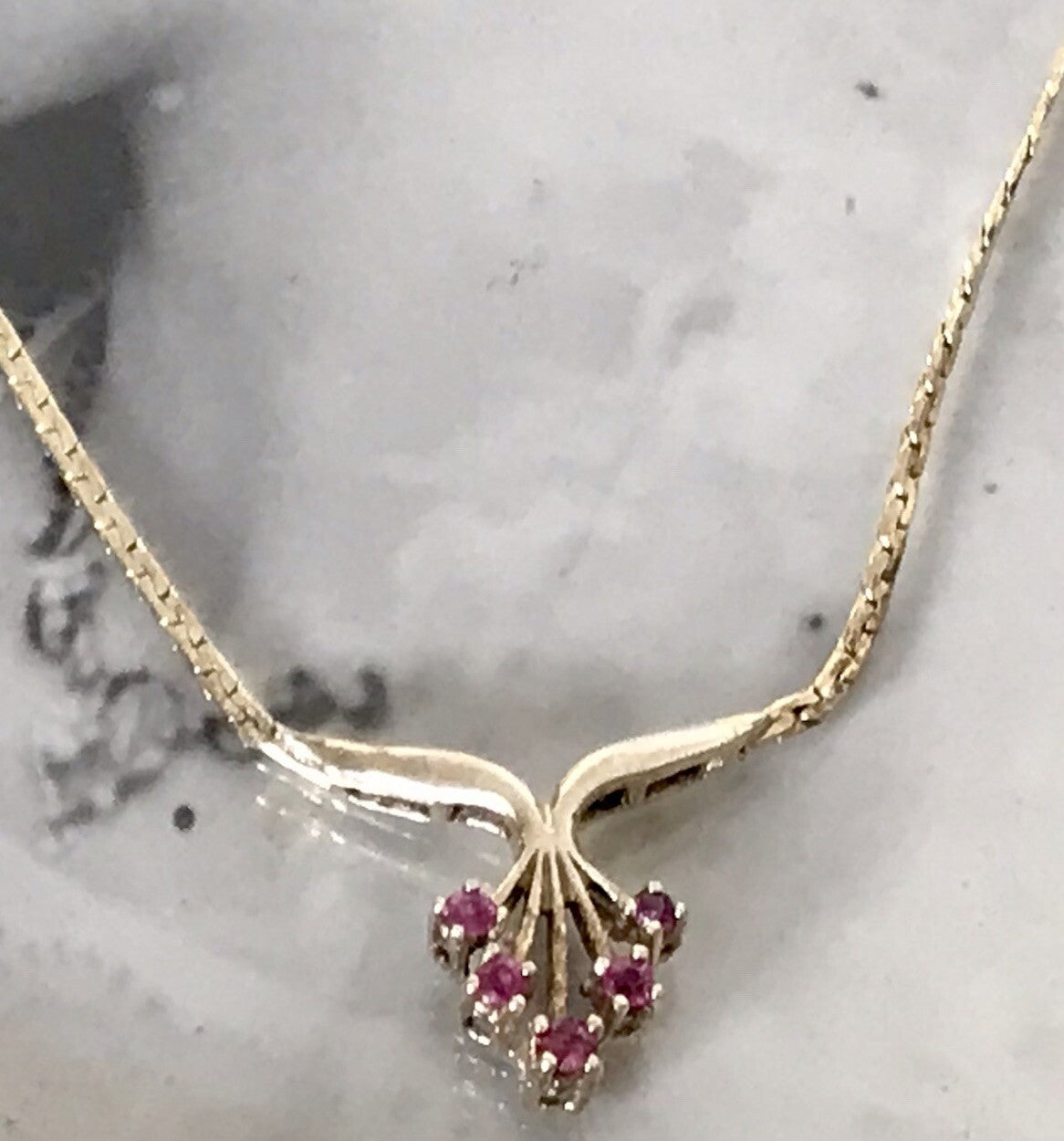 Antik Edel Jugendstil 925 Silber vergoldet Collier Halskette Rubine SCHÖN