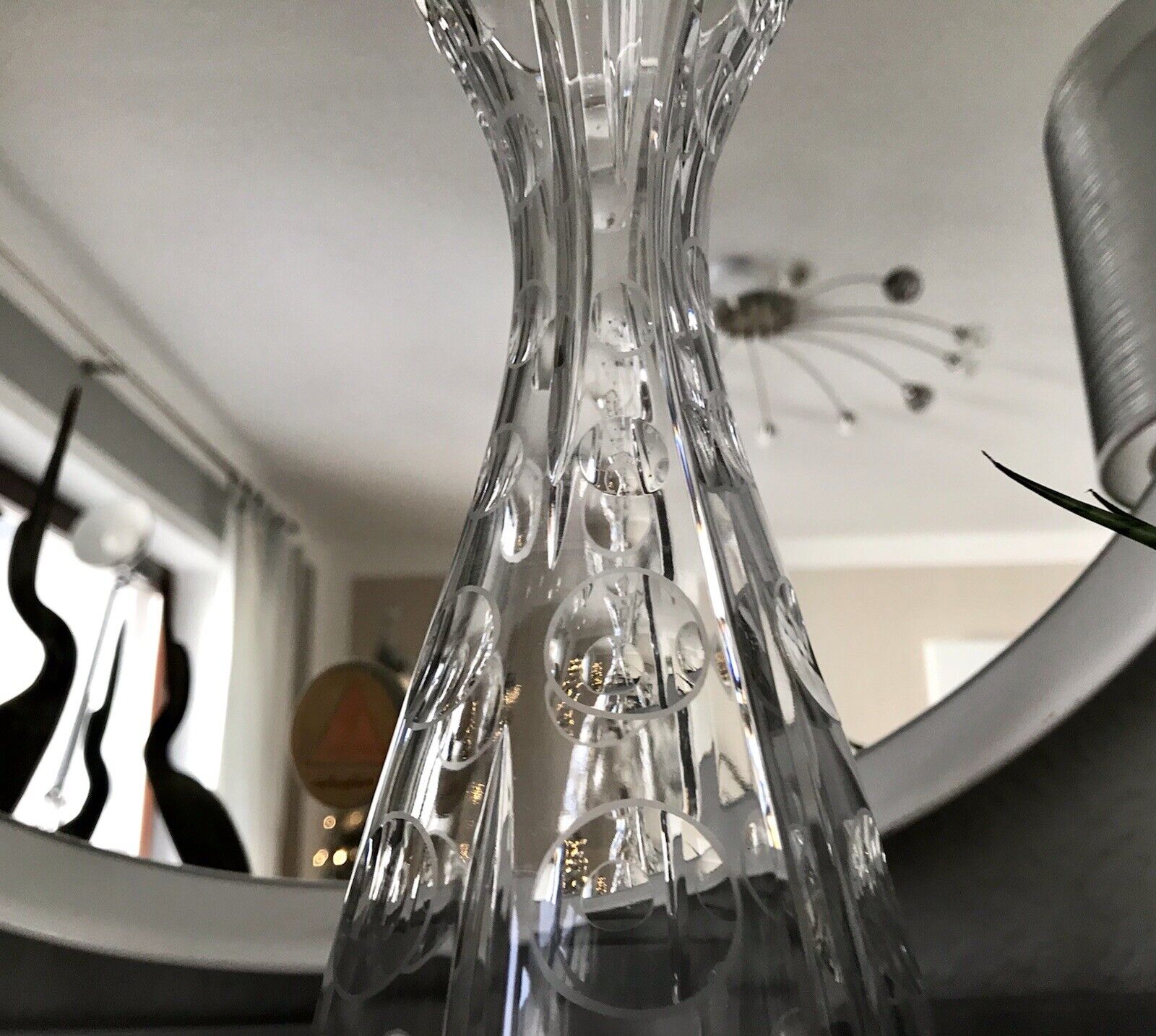 Edel! Vintage 60er 70er Vase Glasvase Kristallglas Space Age wunderschön! MCM