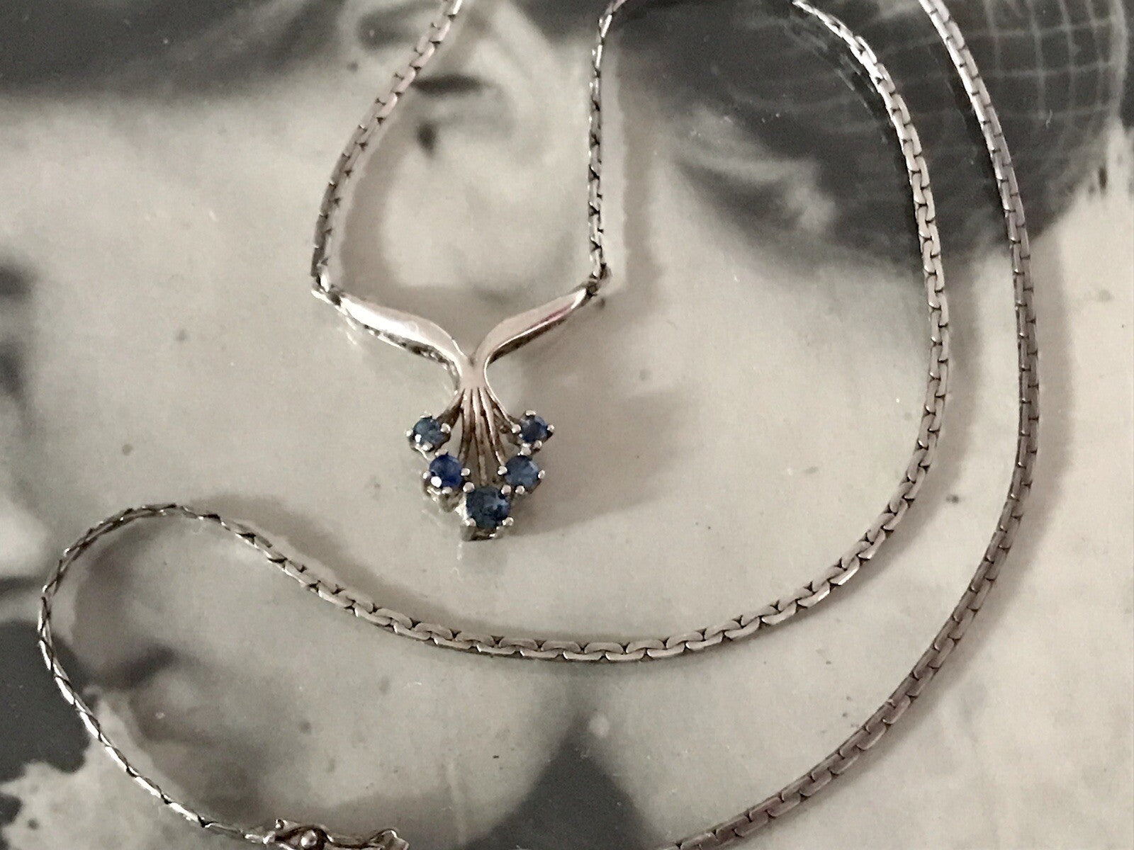 Antik Edel Jugendstil 925 Silber Collier Halskette Saphire? SCHÖN