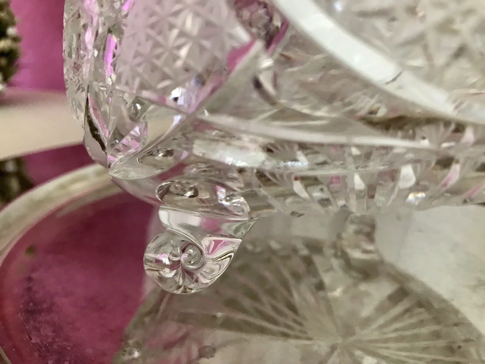 Alt Vintage Bleikristall Bonboniere Schale Glas edel Kristallglas PRL Polen