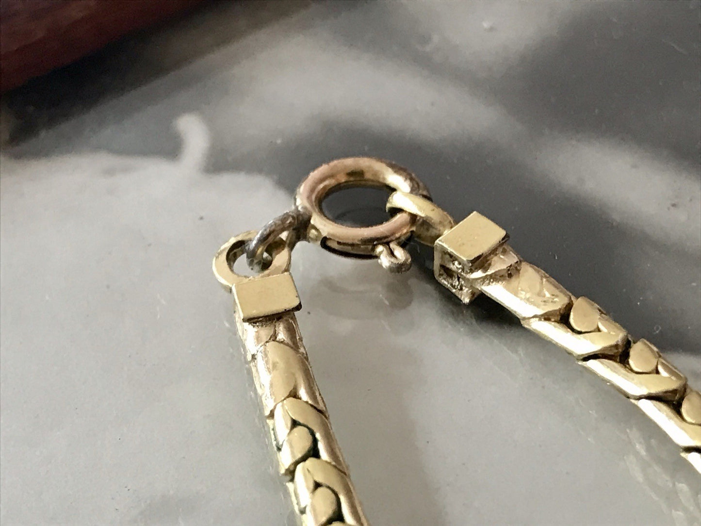 Alt Vintage Amerik. Doublè vergoldet Collier Halskette Perle