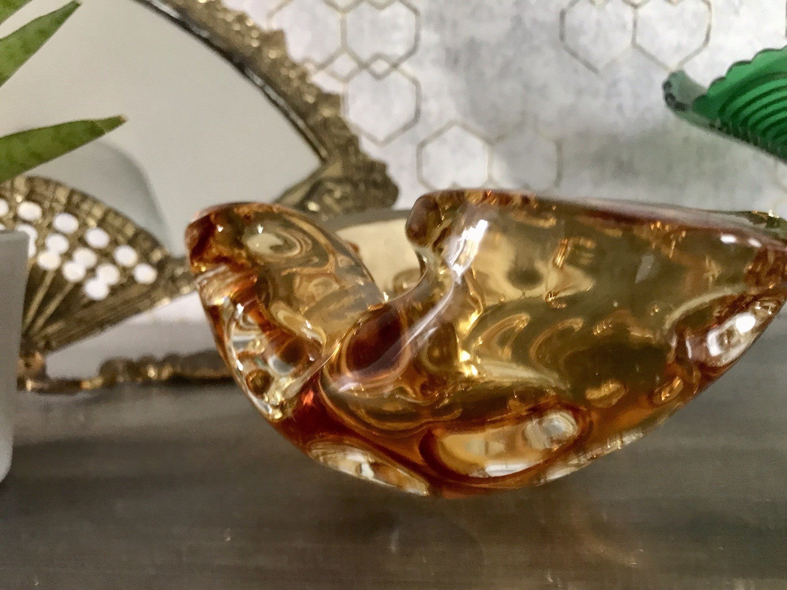 Murano 60er 70er Jahre Nieren Aschenbecher Schale Glas gelb Dubben So Schön!