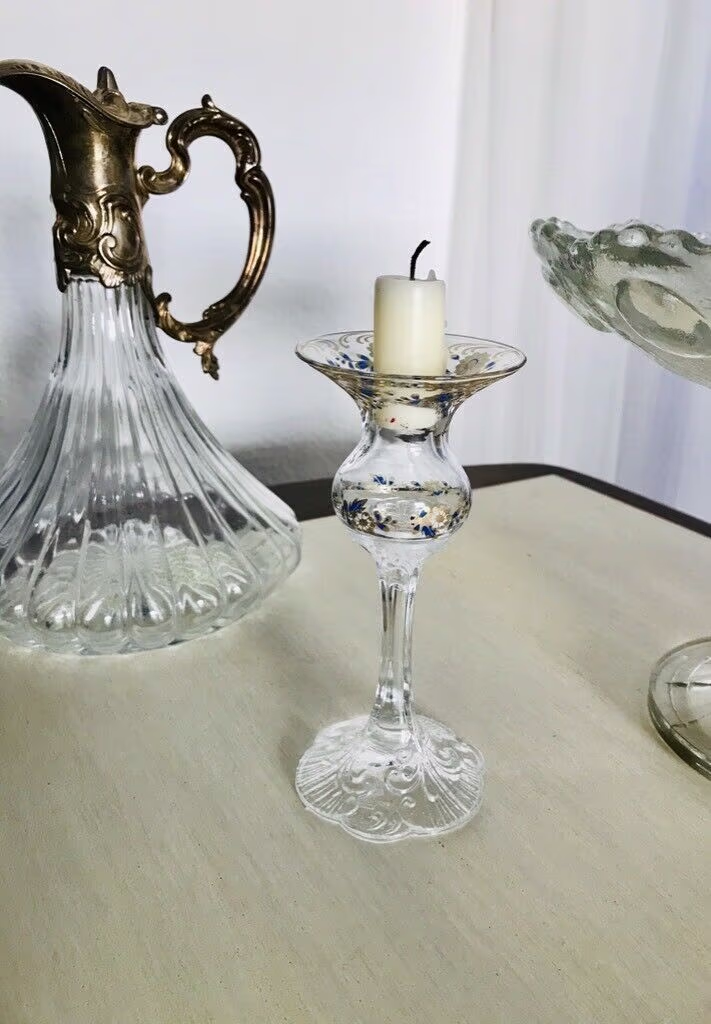 Glas Kerzenständer  Kerzenleuchter Rosenthal Classic Rose