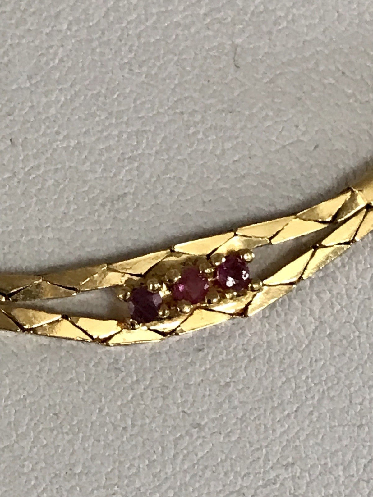 Alt Edel Vintage 925 Silber vergoldet Collier Halskette Rubine?