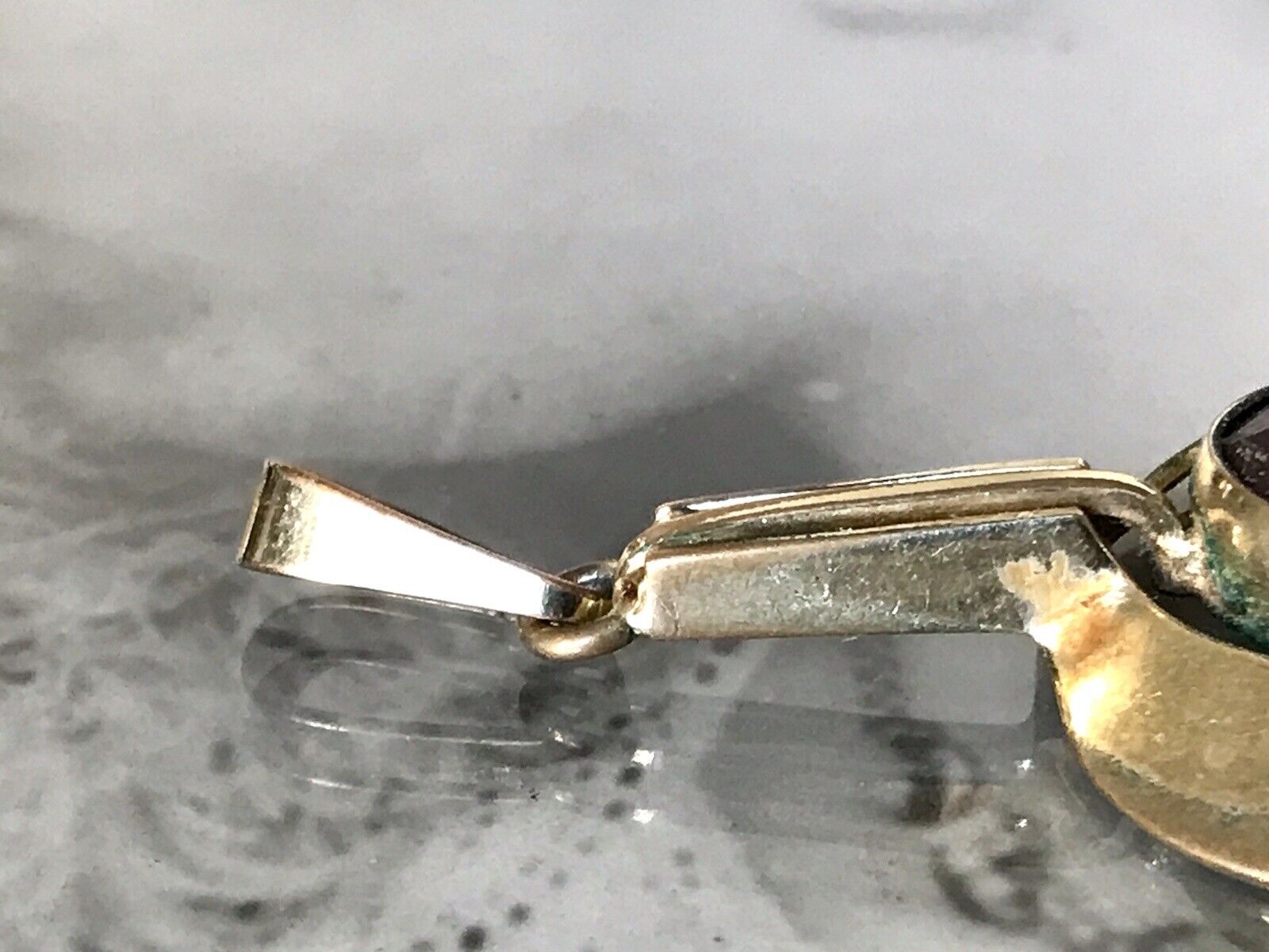 Vintage TeKa Designer Anhänger lila Stein Amethyst? Amerik. Doublè vergoldet