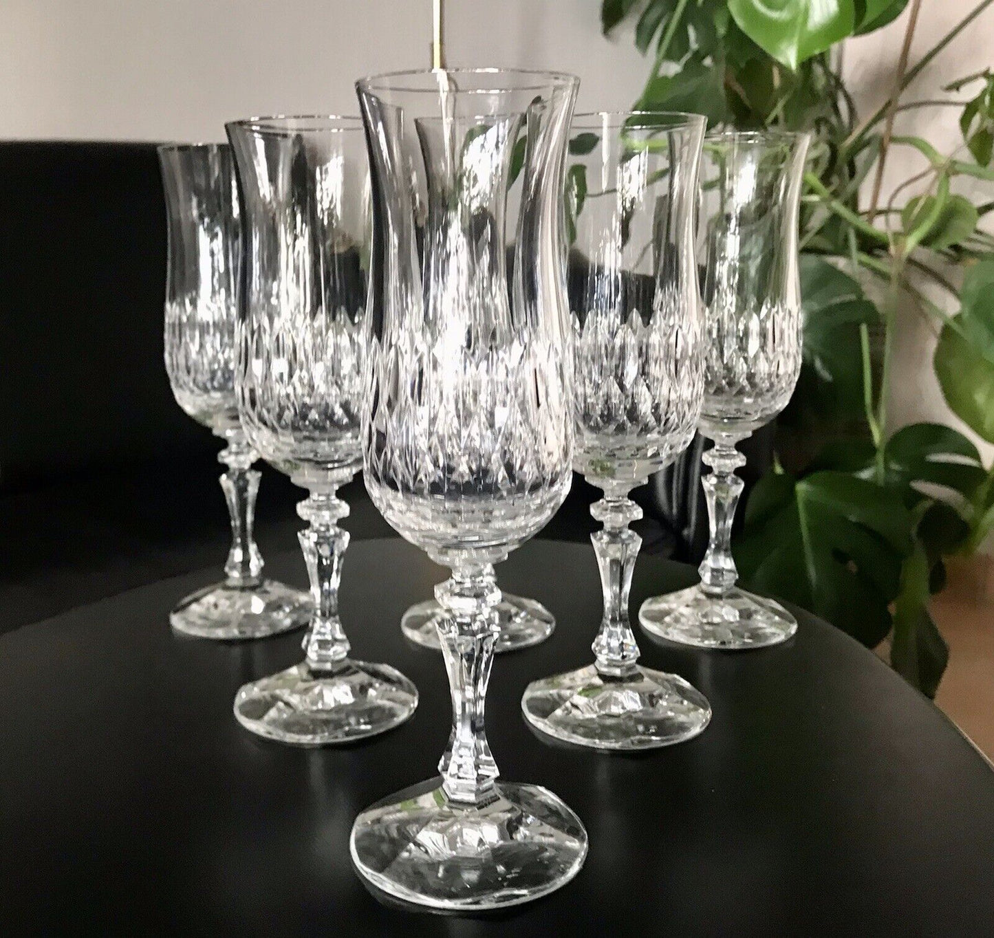 Vintage 6 EDEL Champagner Sektflöten Sektgläser Glas Kristallglas