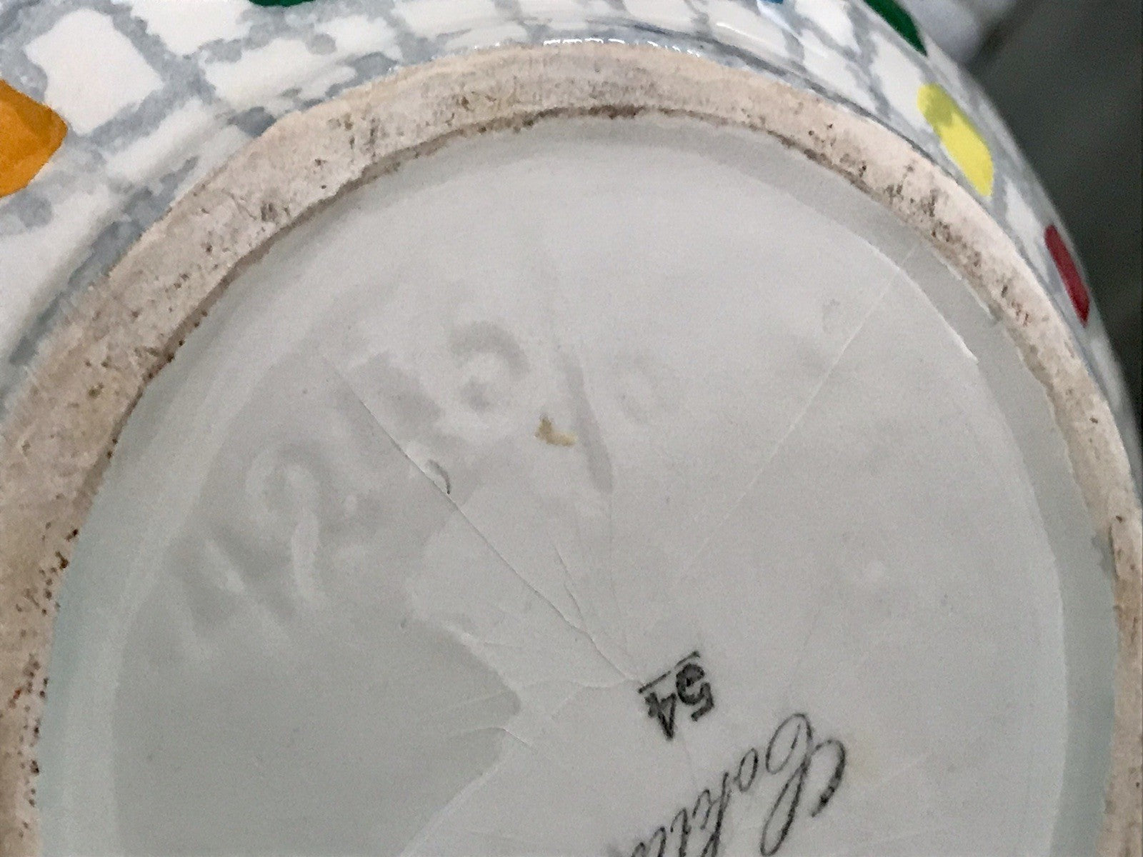 Antik alt Keramik Kanne Krug Schramberg? Dekor Coktail