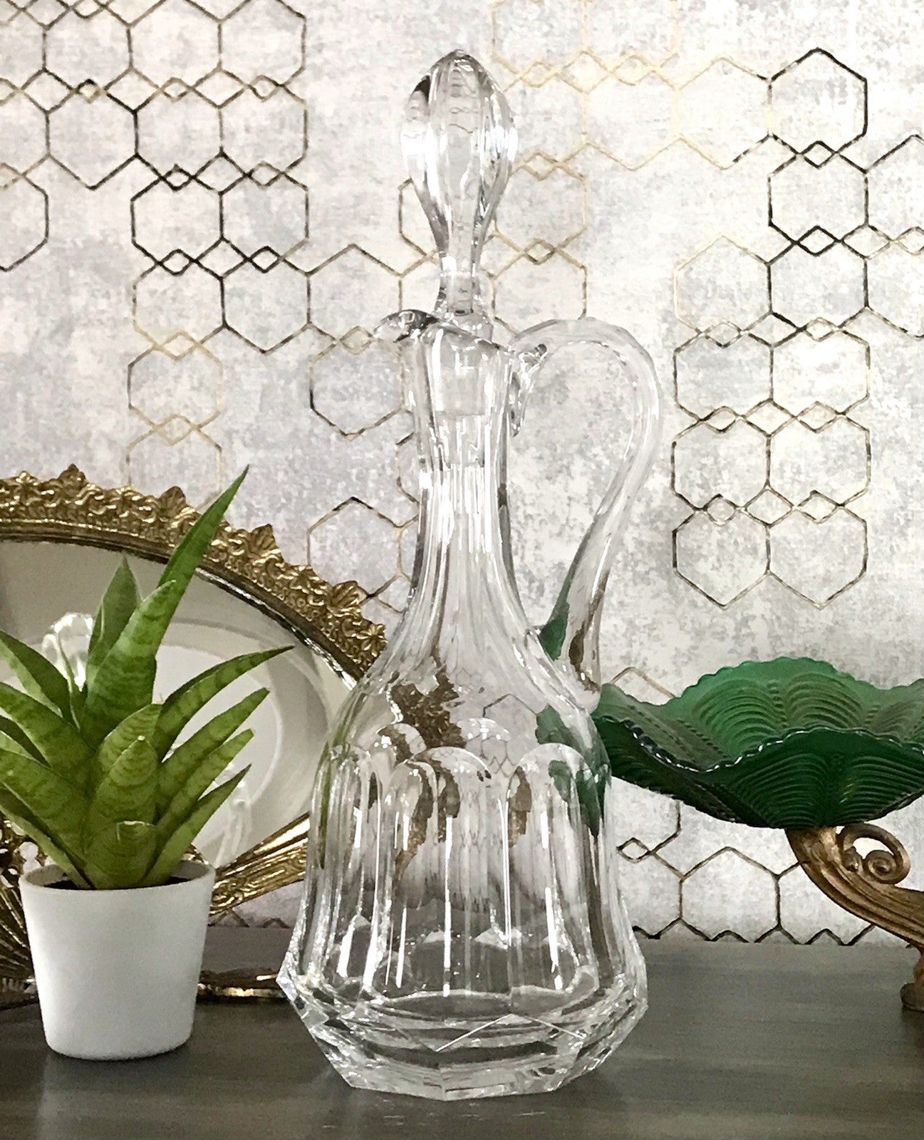 Vintage Nachtmann Antika Schliff Dekanter Karaffe Kristallglas Bleikristall