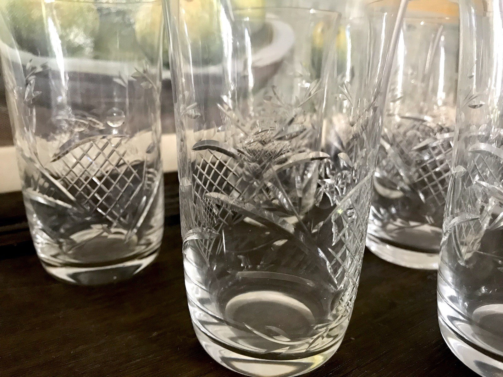 Antik Art Déco EDEL 10 Wassergläser Gläser  Becher Glas Kristallglas geschliffen
