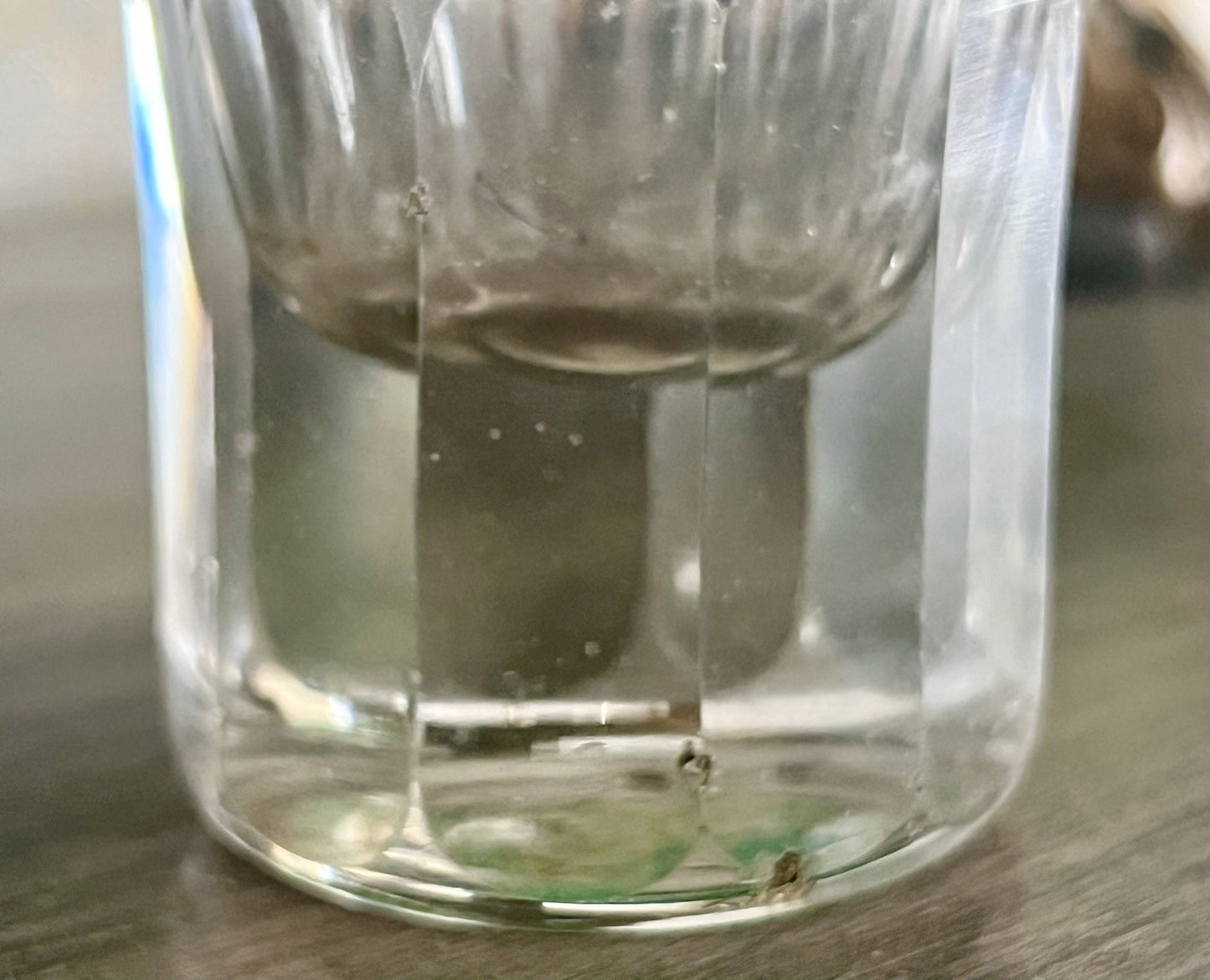 Antik ~1870 2 hohe Becher Gläser Glas Schälschliff  Oliven Eichstrich Dubben?