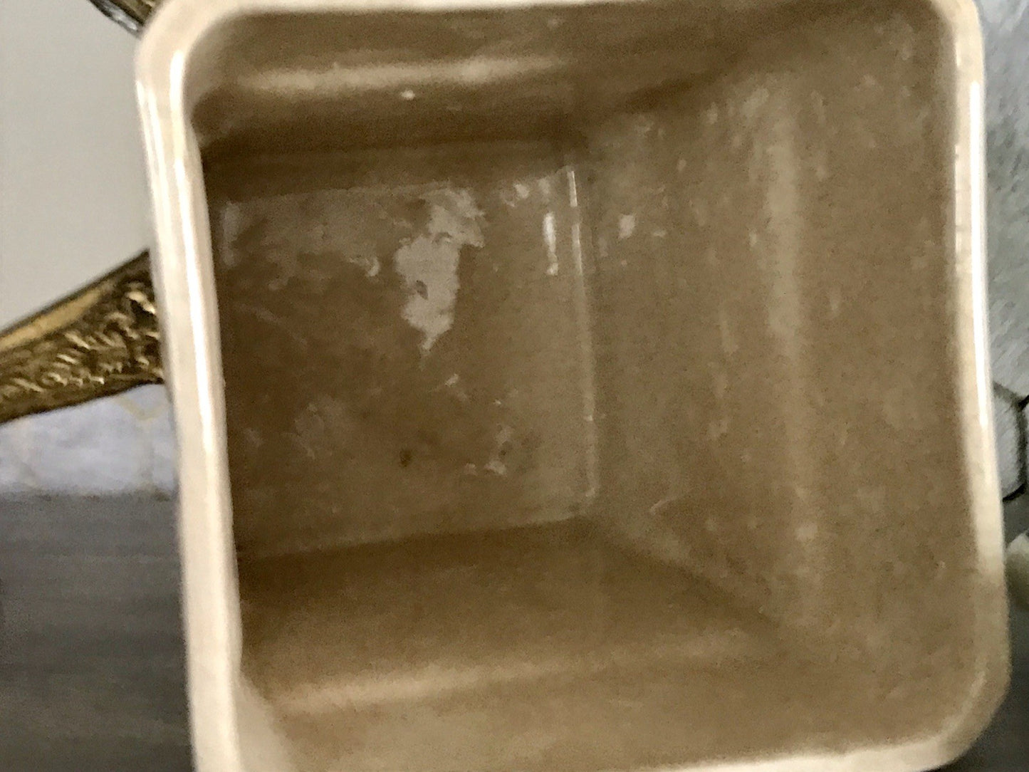 Antik Jugendstil Vorratsgefäß Gerste Gefäß Vorratsdose Porzellan creme blau