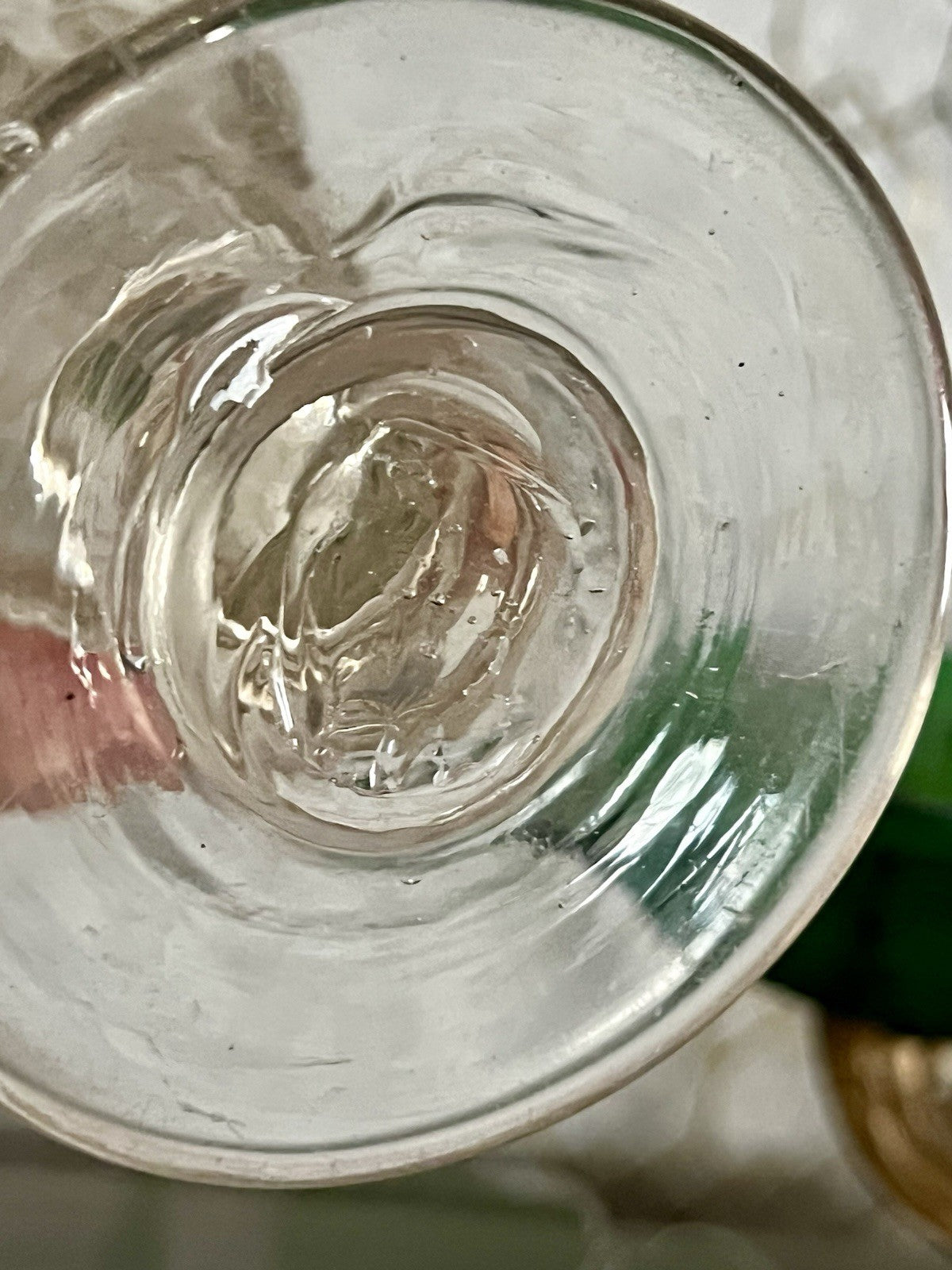 Antik  Biedermeier Tausendaugen Fußbecher Bierglas Ale Glas Abriss