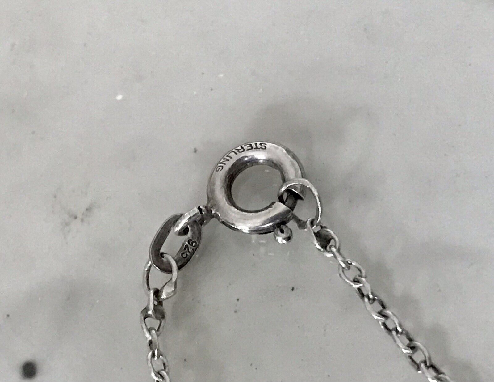 Antik Jugendstil Art Déco 925 Sterling Silber Collier Halskette roter Stein