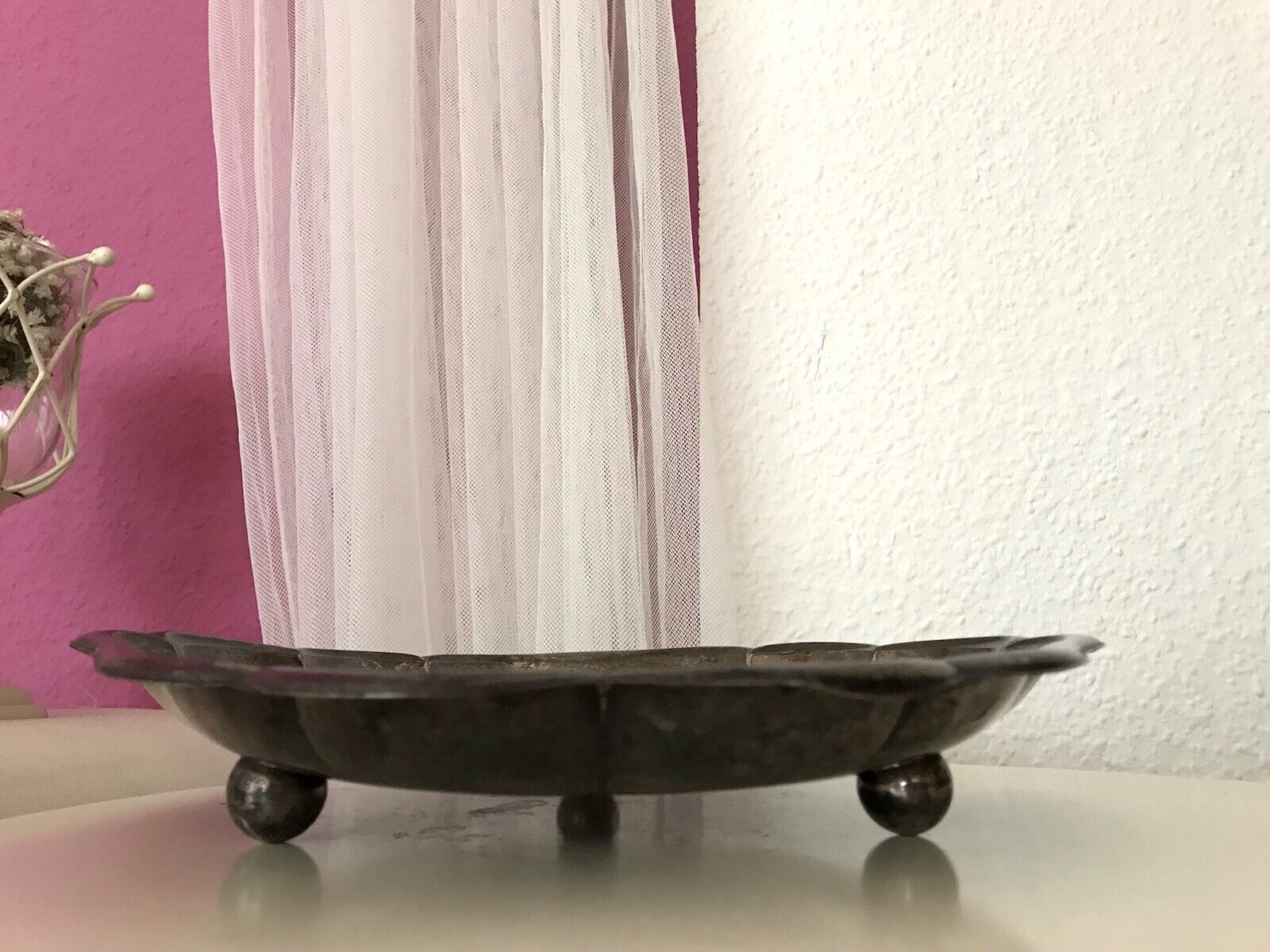 Antik WMF Schale Art Déco versilbert Kugelfüßchen