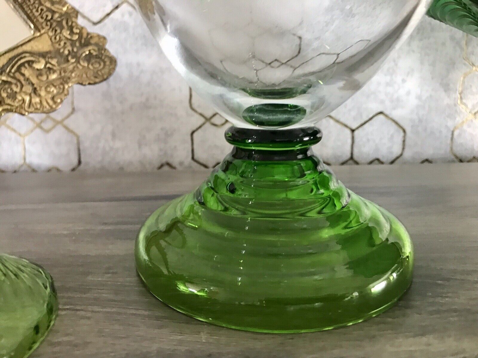 Antik Karaffe Dekanter Glas Jugendstil Schliff Theresienthal um 1900