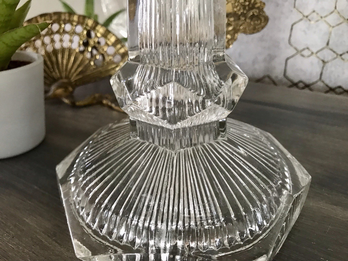 Antik Art Déco Pressglas Glas Schale Fußschale Tafelaufsatz Brockwitz Imperial