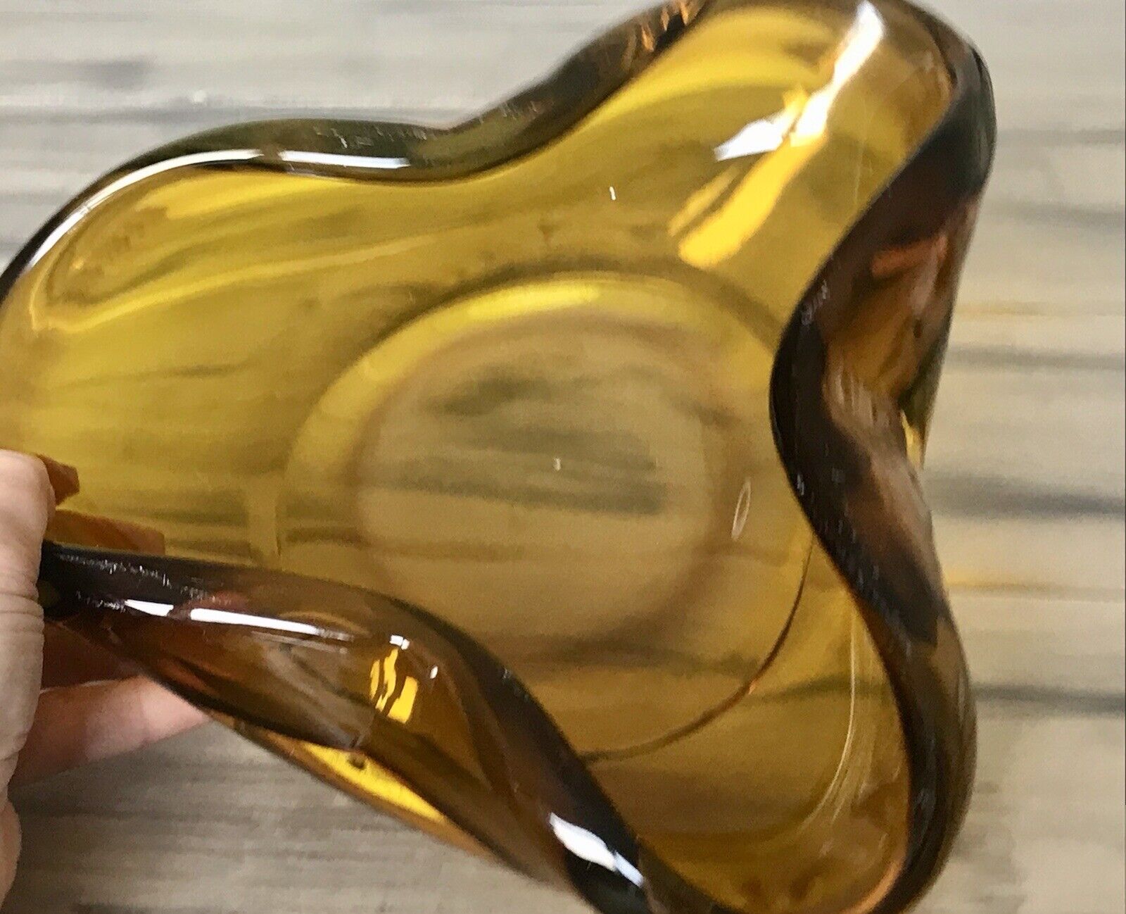 Vintage Murano Barovier ? 60er 70er Schale Glas Bernstein Gelb Amber