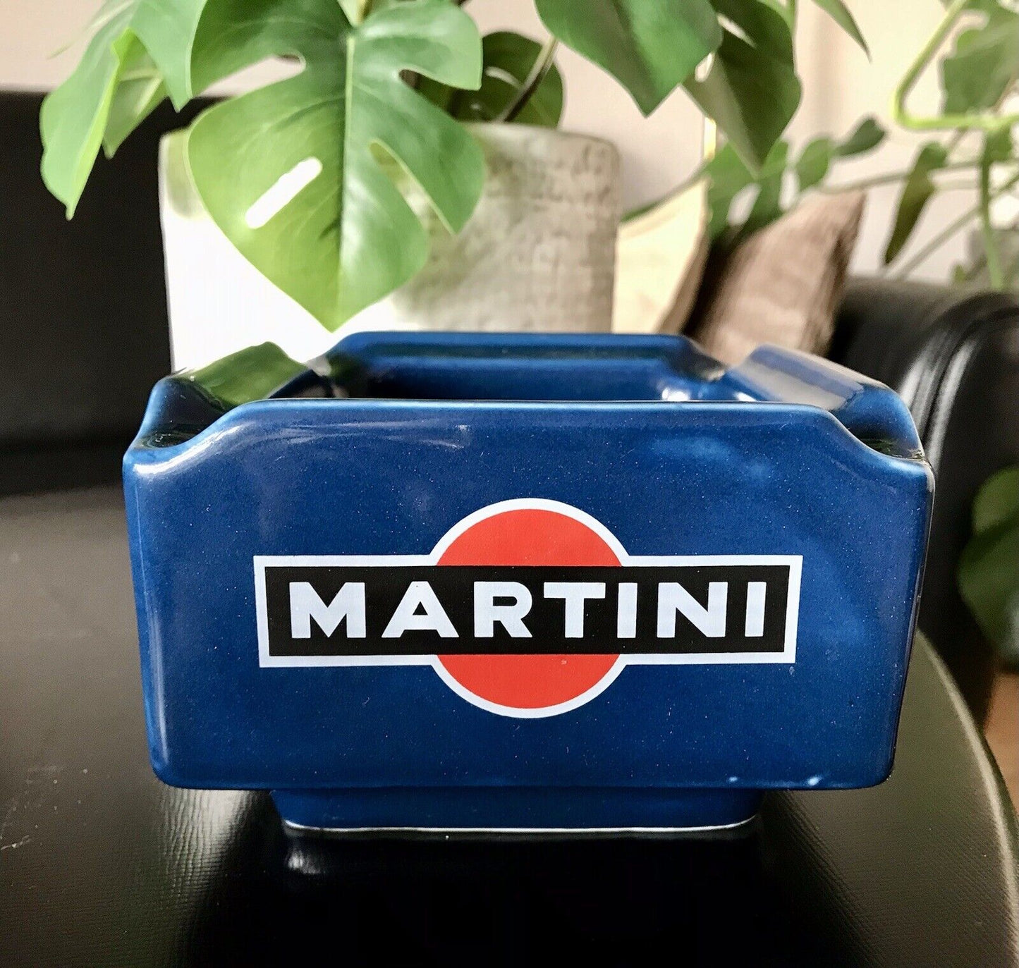 Vintage groß Martini Aschenbecher Ascher Keramik blau  60er 70er