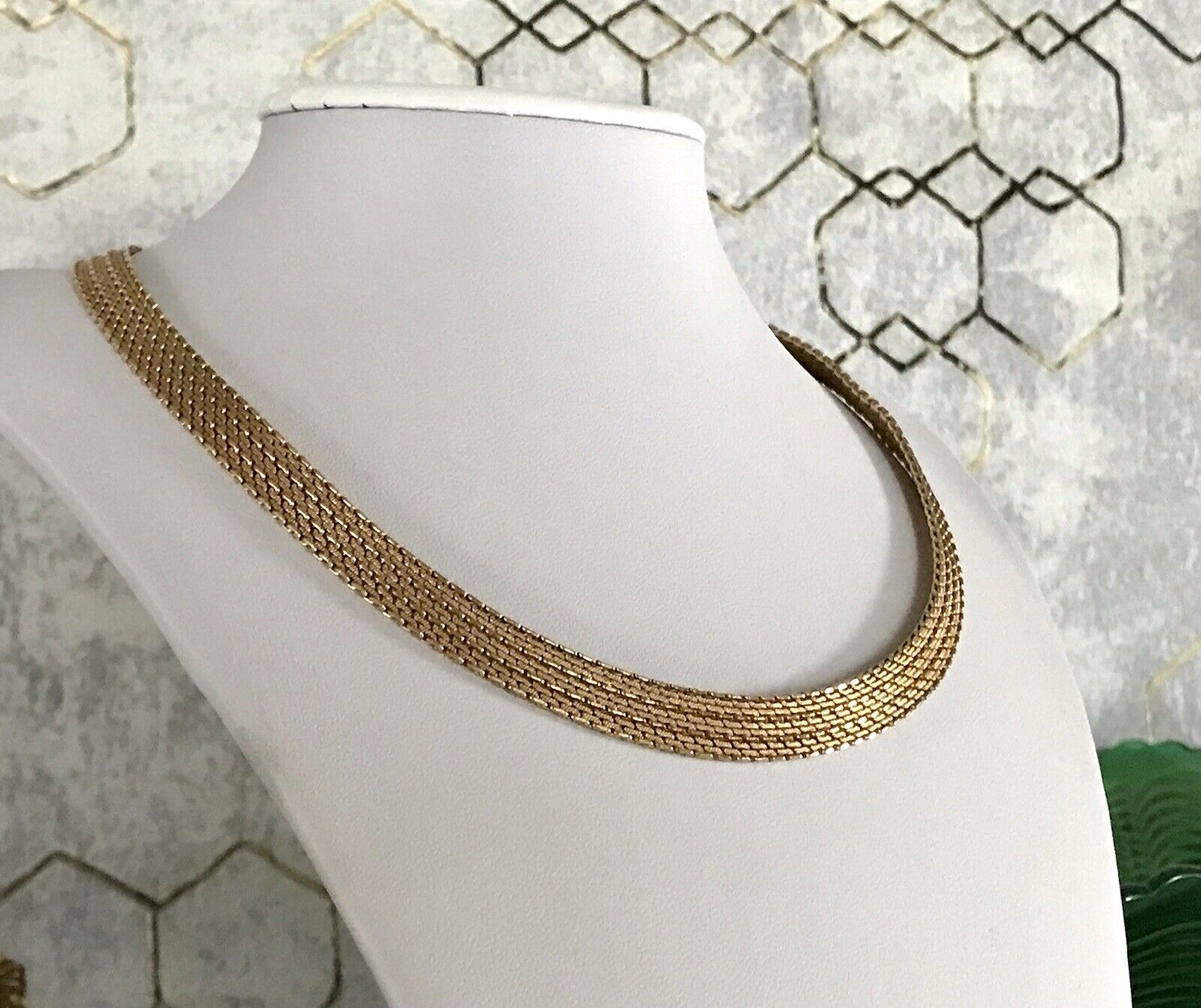 Vintage 60er MP Collier Halskette Amerik. Doublè gold Choker Statement SCHÖN