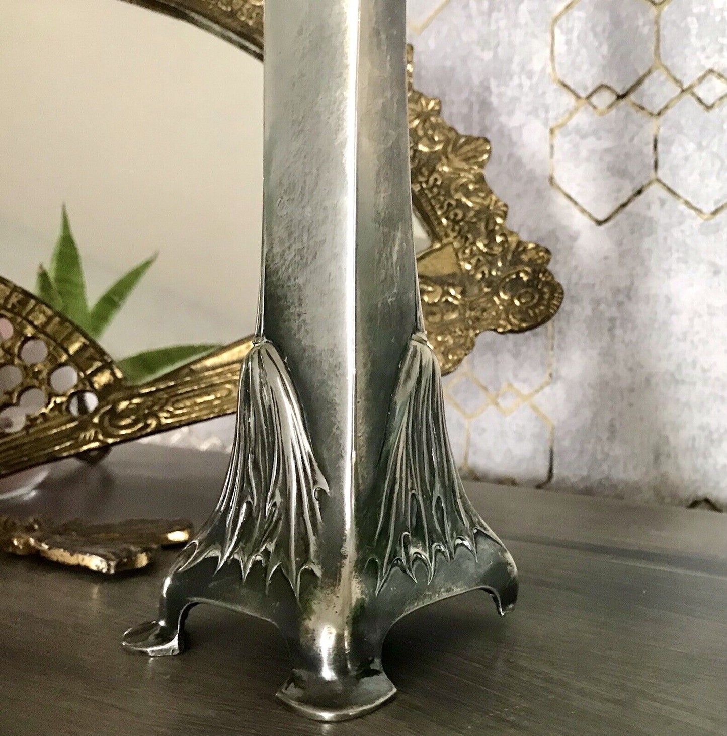 Antik Edel Jugendstil Argentor Wien Kerzenleuchter ? Vase? versilbert