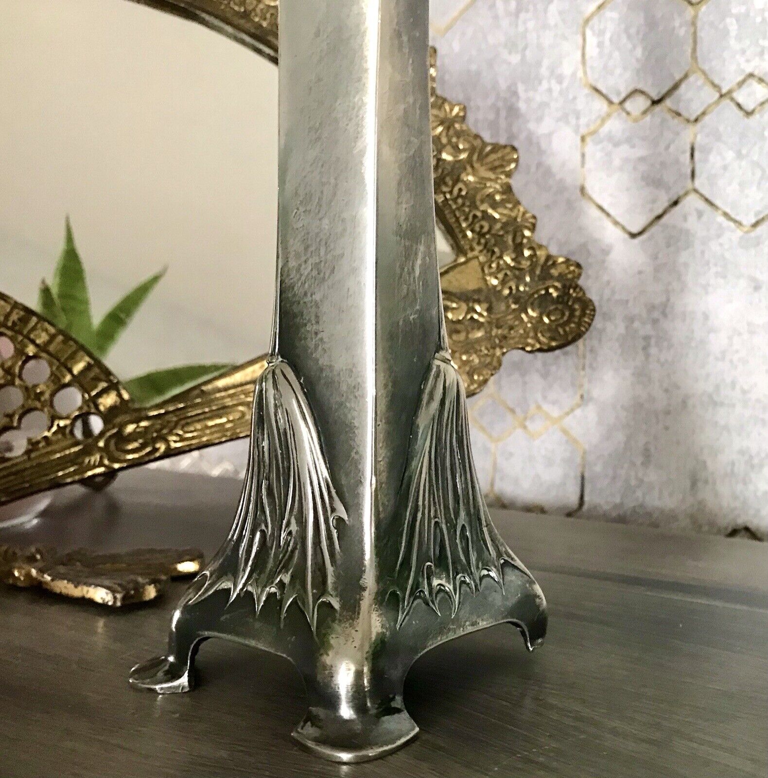 Antik Edel Jugendstil Argentor Wien Kerzenleuchter ? Vase? versilbert