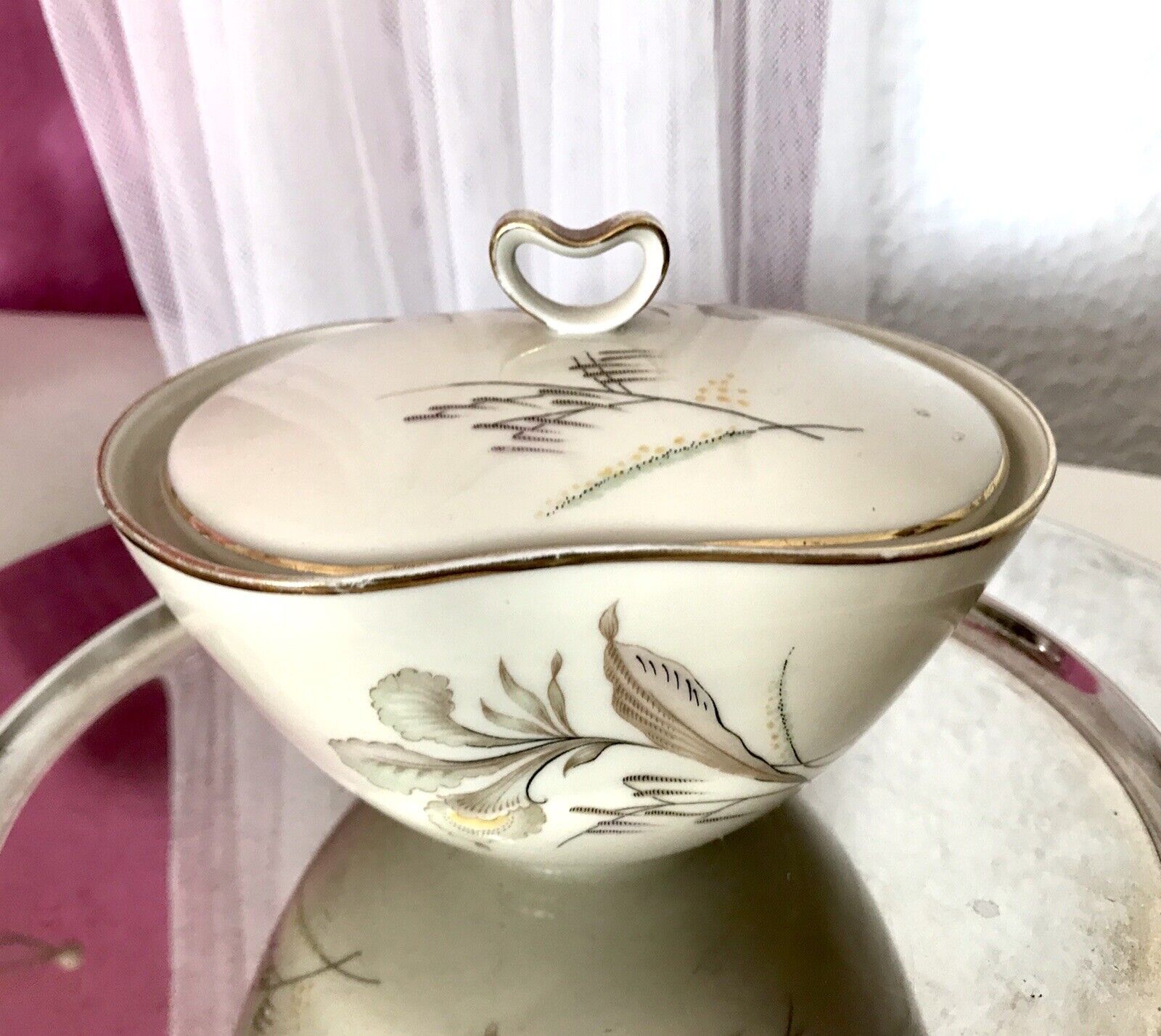 MCM Vintage 50er 60er Porzellan Dose Deckeldose Bonboniere Elfenbein Seltmann