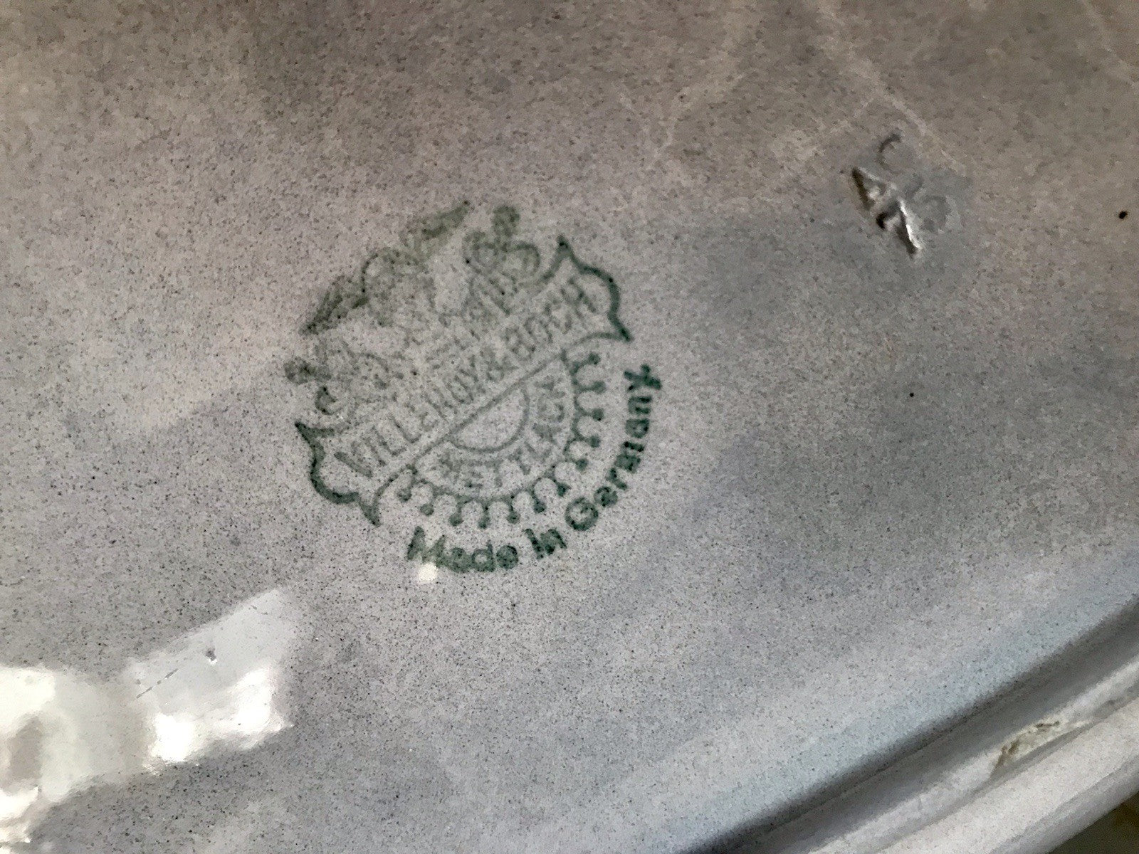 Villeroy&Boch Antik Art Déco Keramik Schale blau naturweiß Mettlach