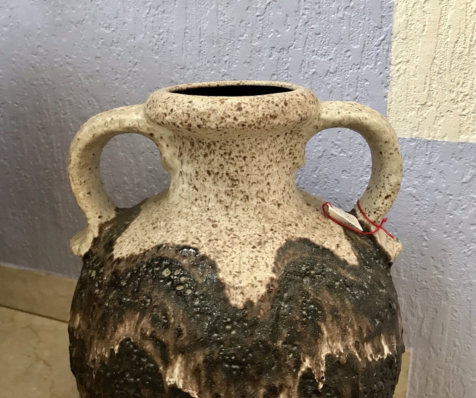 Vintage 60’s Vase Mid Century Steingut Keramik Dümler Breiden Kunstvoll Fat Lava