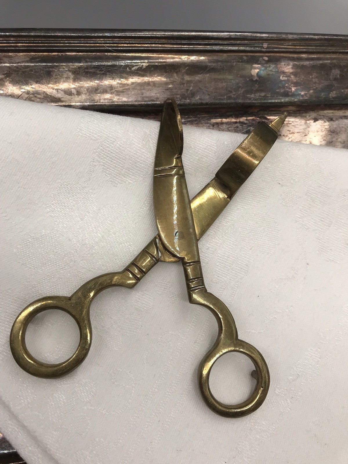 Alt Vintage Messing Dochtschere massiv