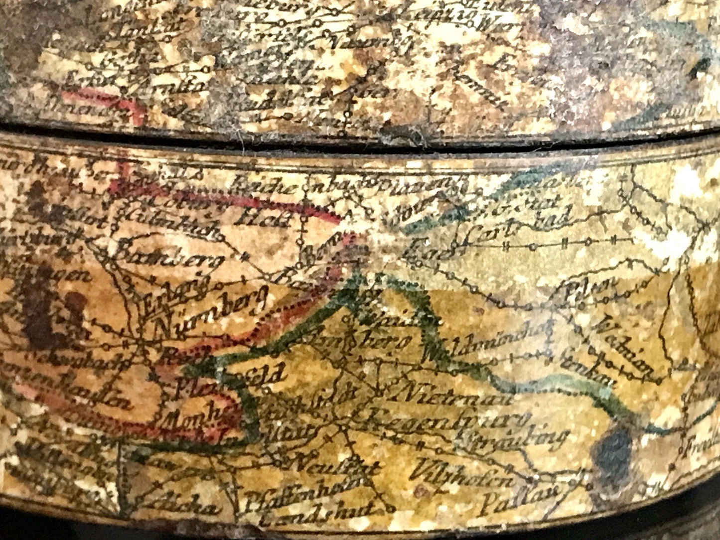 Antik Dose RAR Tabakdose Tabatiere Kartographie Teutschland Karte vor 1815!!