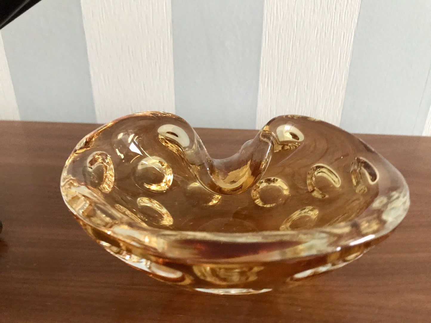 Murano 60er 70er Jahre Nieren Aschenbecher Schale Glas gelb Dubben So Schön!
