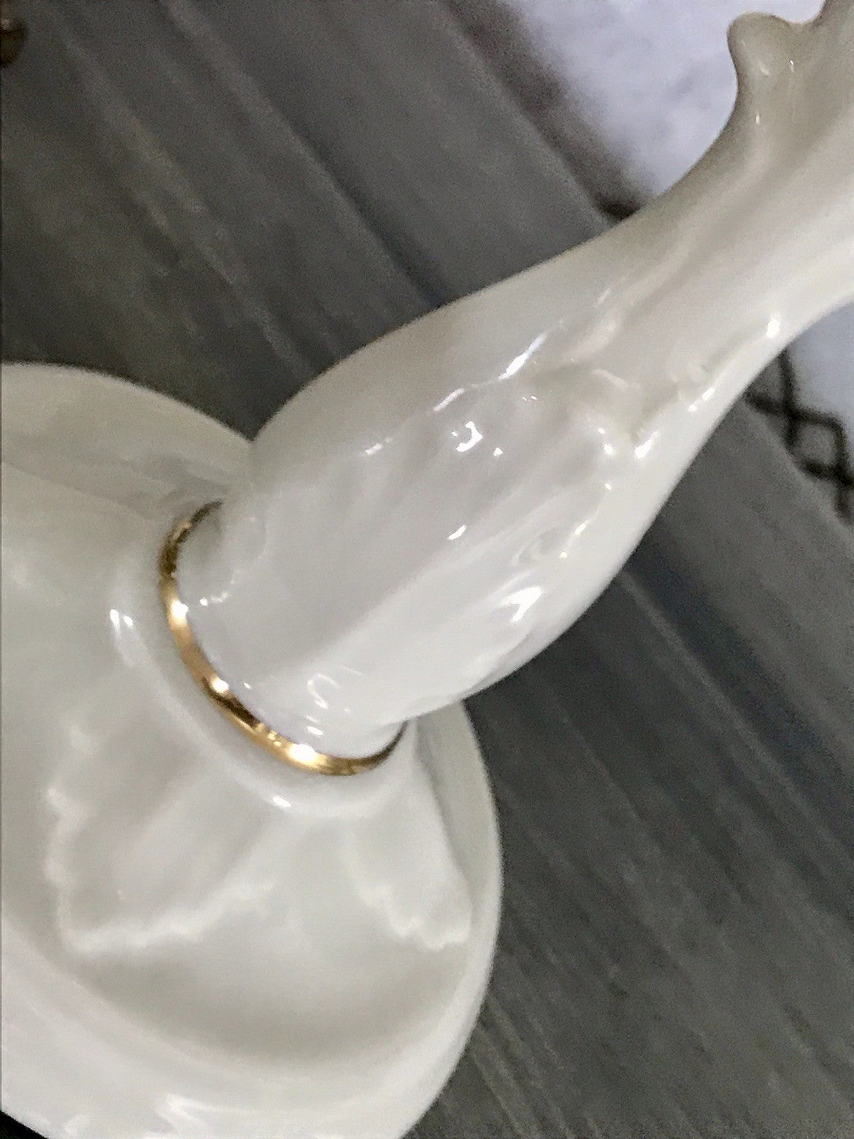 Antik Porzellan Fußschale Schale auf Fuß USA Lenox elfenbein gold Blume
