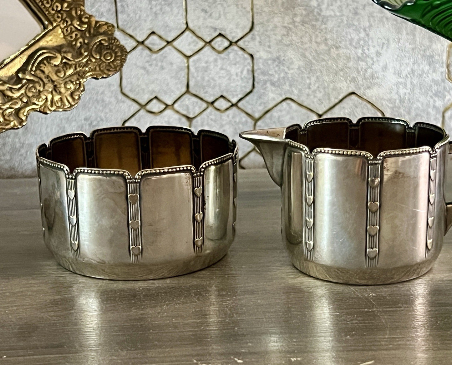 Antik WMF Jugendstil Kaffee Kernstück: Zuckerdose Rahmgießer